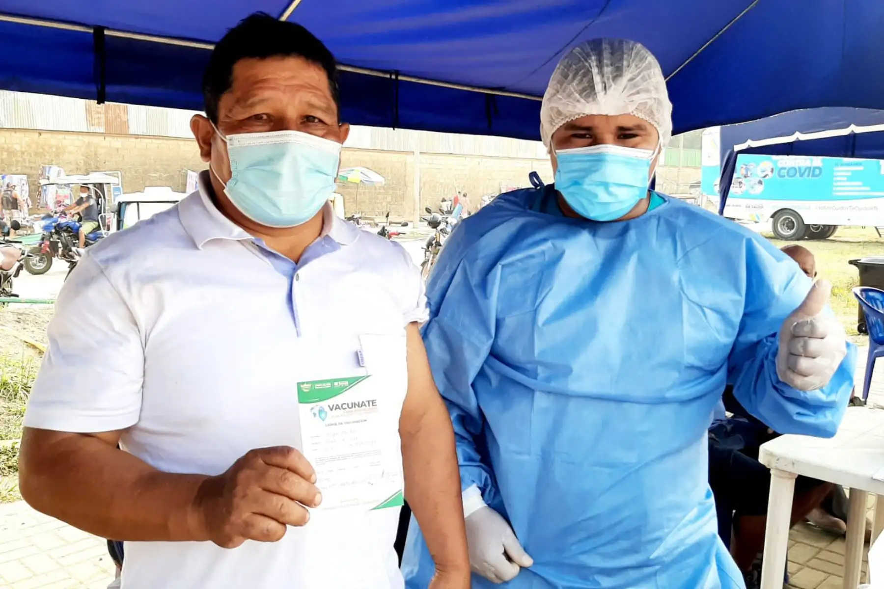 Así se vive el Vacunatón contra la COVID-19 Madre de Dios.


Foto: ANDINA/MINSA