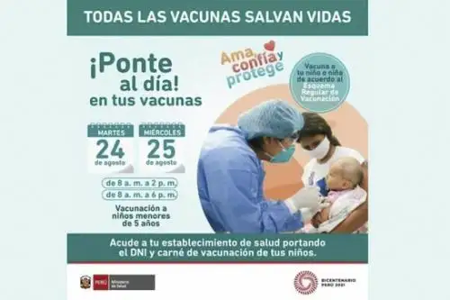 El objetivo del Minsa es lograr que se pongan al día con sus vacunas contra enfermedades inmunoperevenibles. ANDINA/ MInsa