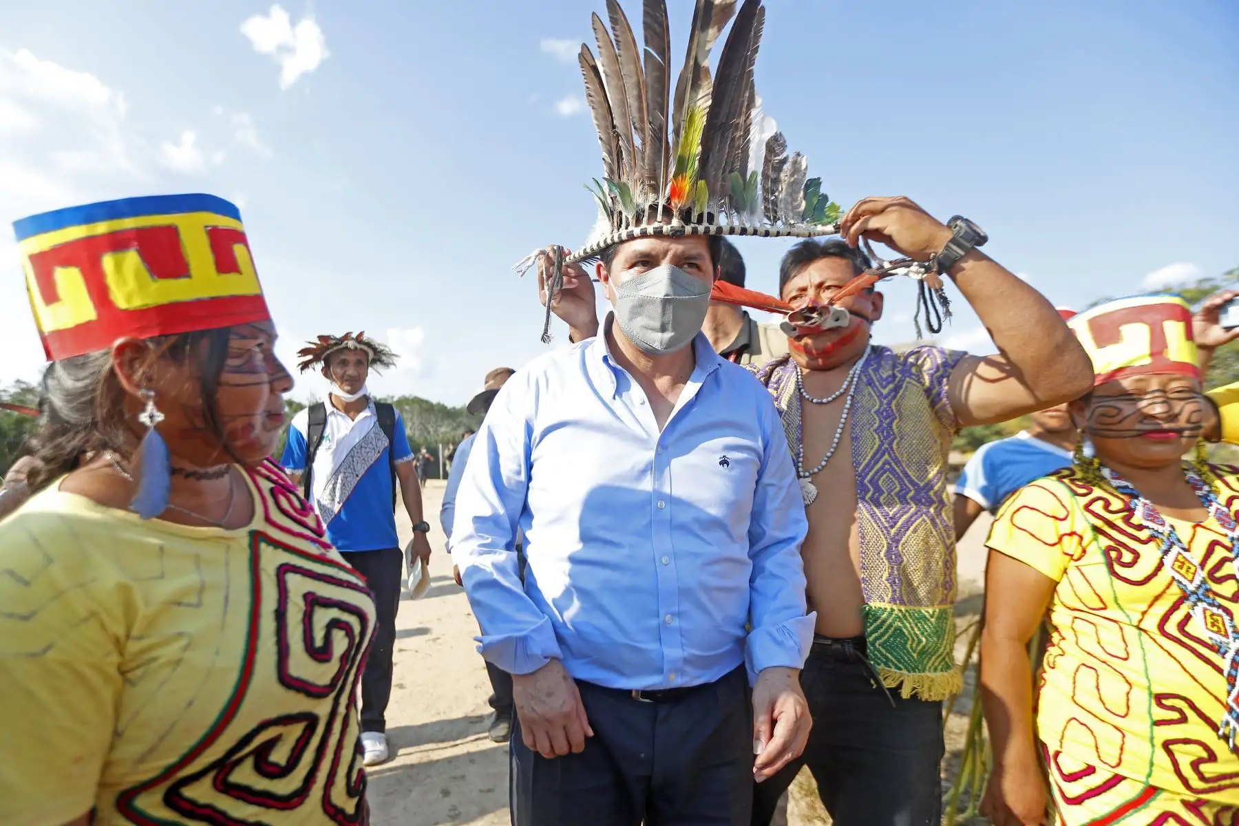 Presidente Pedro Castillo, junto con los ministros de Transportes, Vivienda y de Economía, tuvieron encuentro con pobladores de Purús en la región Ucayali. Foto: ANDINA/Presidencia Perú