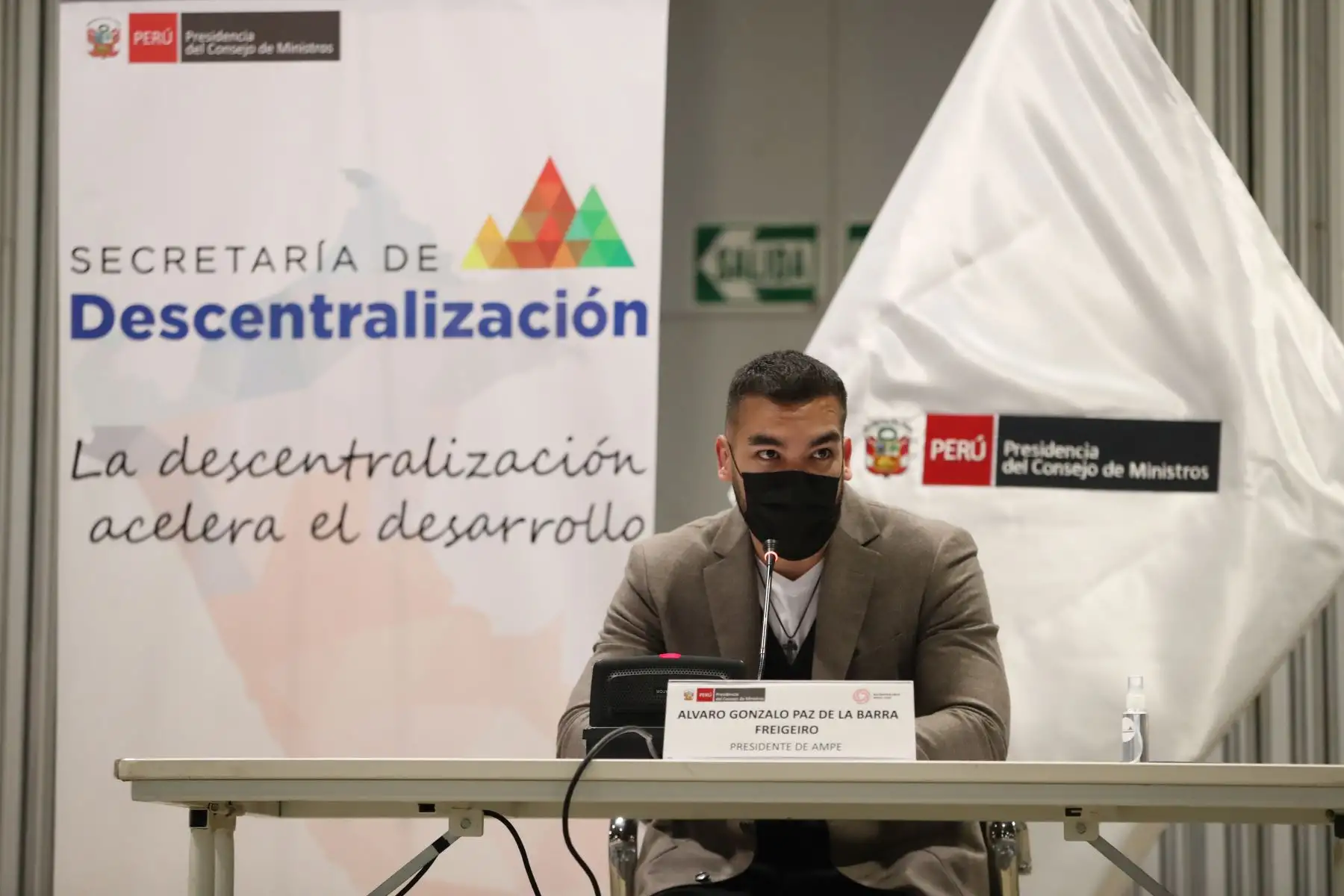El titular de la PCM, Guido Bellido,  inaugura reunión de Fortalecimiento del trabajo articulado entre el gobierno nacional y los gobiernos locales en San Borja. Foto: ANDINA/PCM