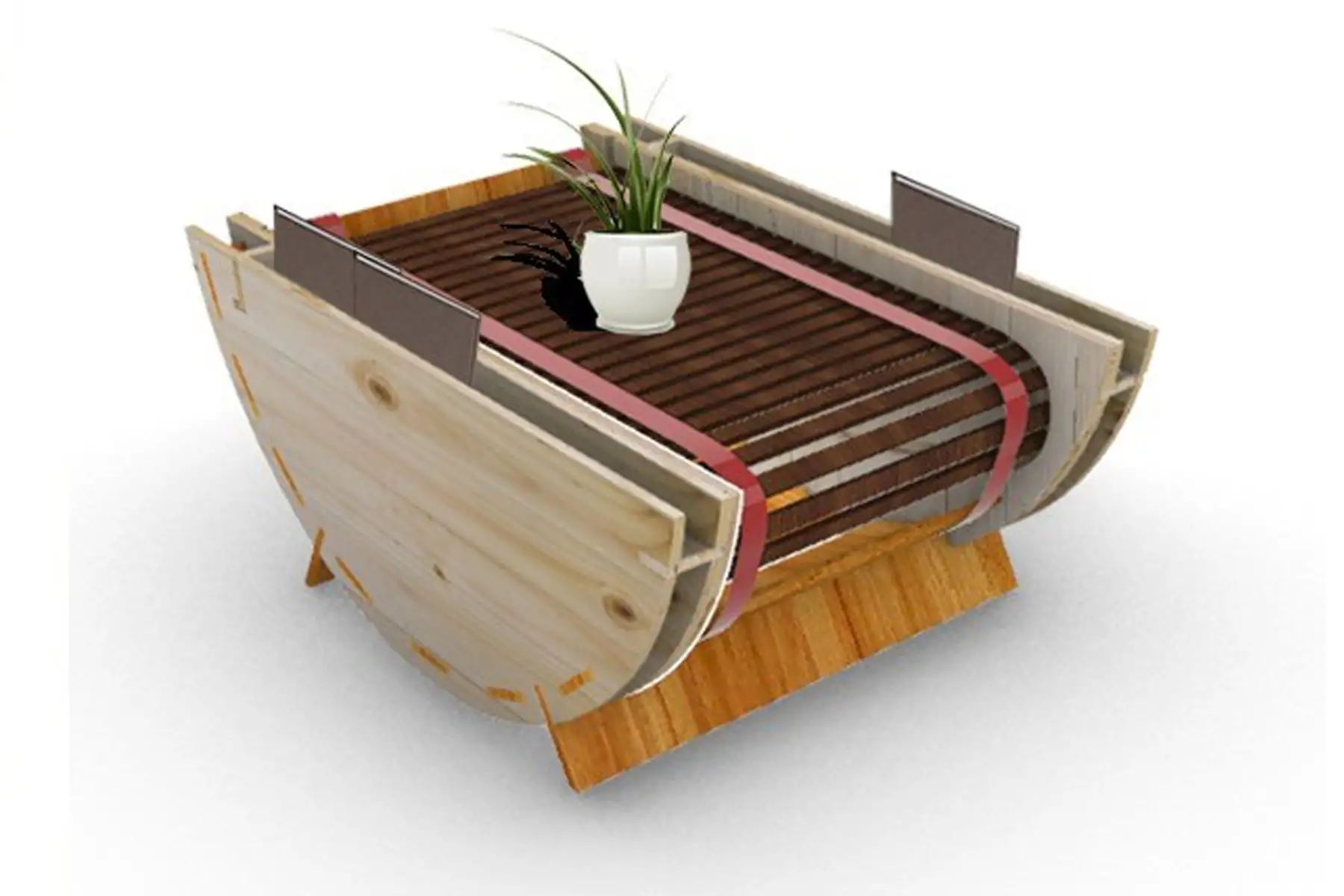 Este novedoso mueble diseñado por estudiante de la UNI puede convertirse en una silla, mesa estática o mecedora. Foto: UNI