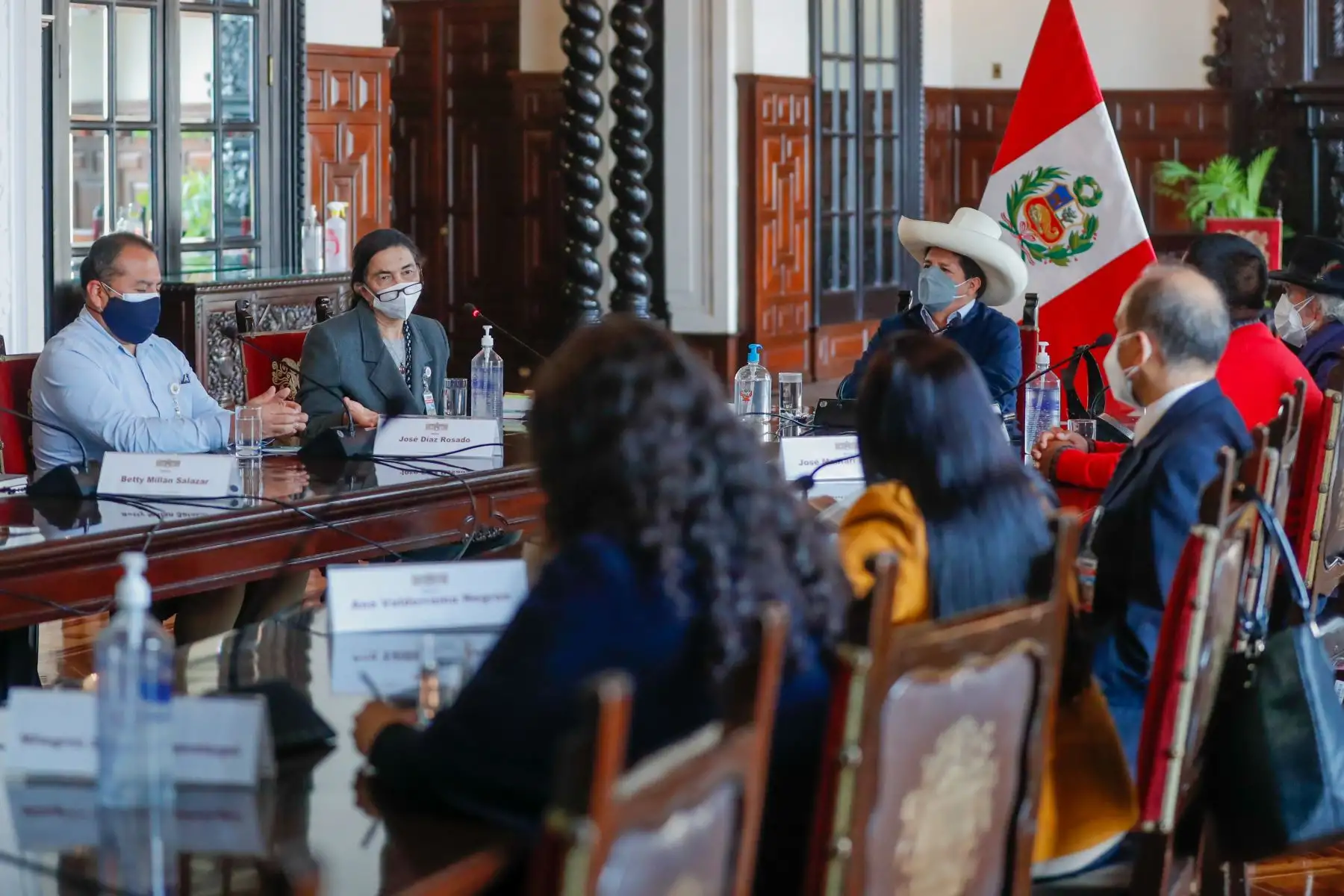 El presidente de la República, Pedro Castillo, sostuvo una reunión de coordinación con un grupo de científicos, para abordar el proyecto de ley que crea el Ministerio de Ciencia, Tecnología e Innovación Tecnológica. Foto: ANDINA/Presidencia Perú