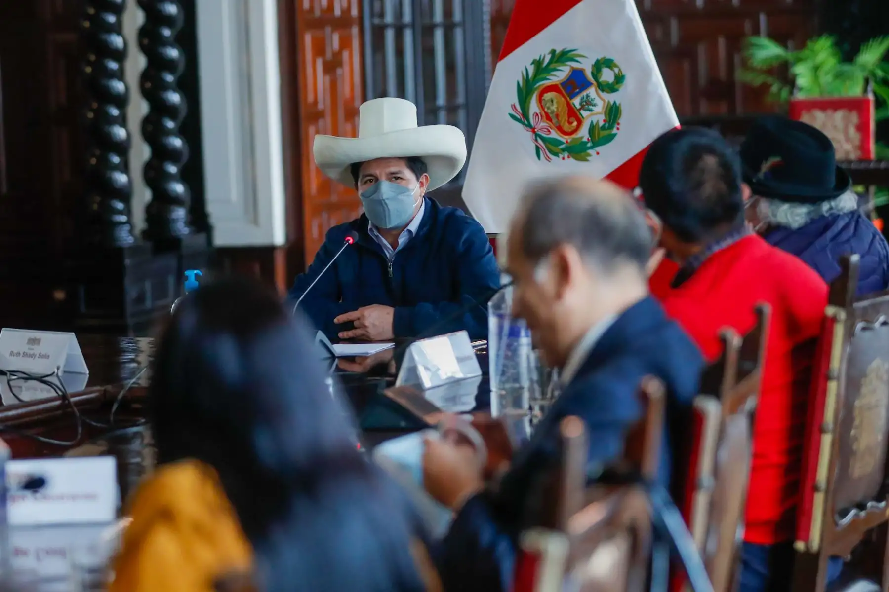 El presidente de la República, Pedro Castillo, sostuvo una reunión de coordinación con un grupo de científicos, para abordar el proyecto de ley que crea el Ministerio de Ciencia, Tecnología e Innovación Tecnológica. Foto: ANDINA/Presidencia Perú