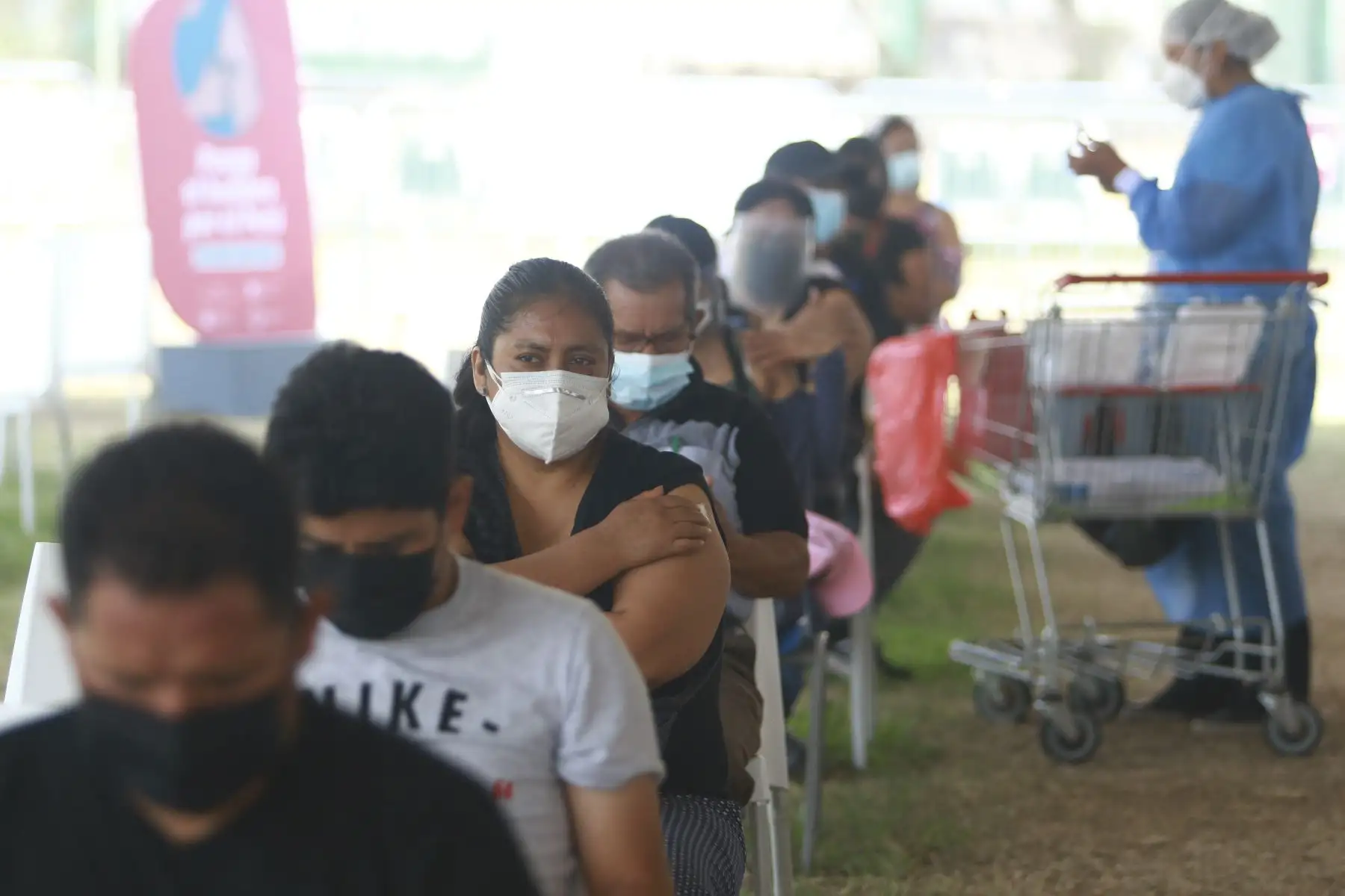 Así de desarrolla el sexto Vacunatón en el Estadio Pachacutec, en Chaclacayo. Foto: ANDINA/Jhonel Rodríguez
