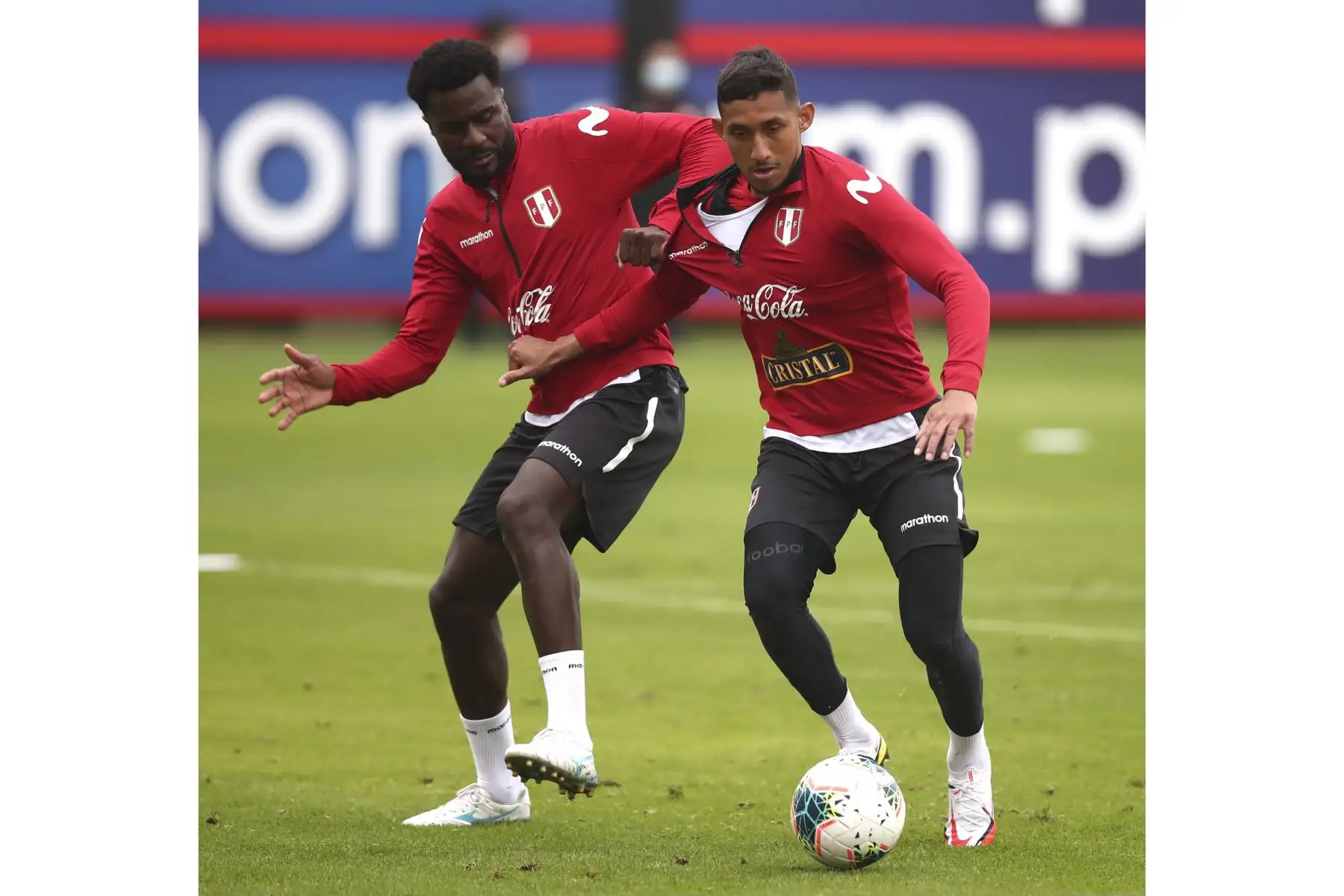 Selección peruana de fútbol completa su séptima  jornada de entrenamientos en el Complejo Deportivo de la FPF previos a su próximos encuentros por las eliminatorias a la Copa del Mundo Qatar 2022. Foto: FPF