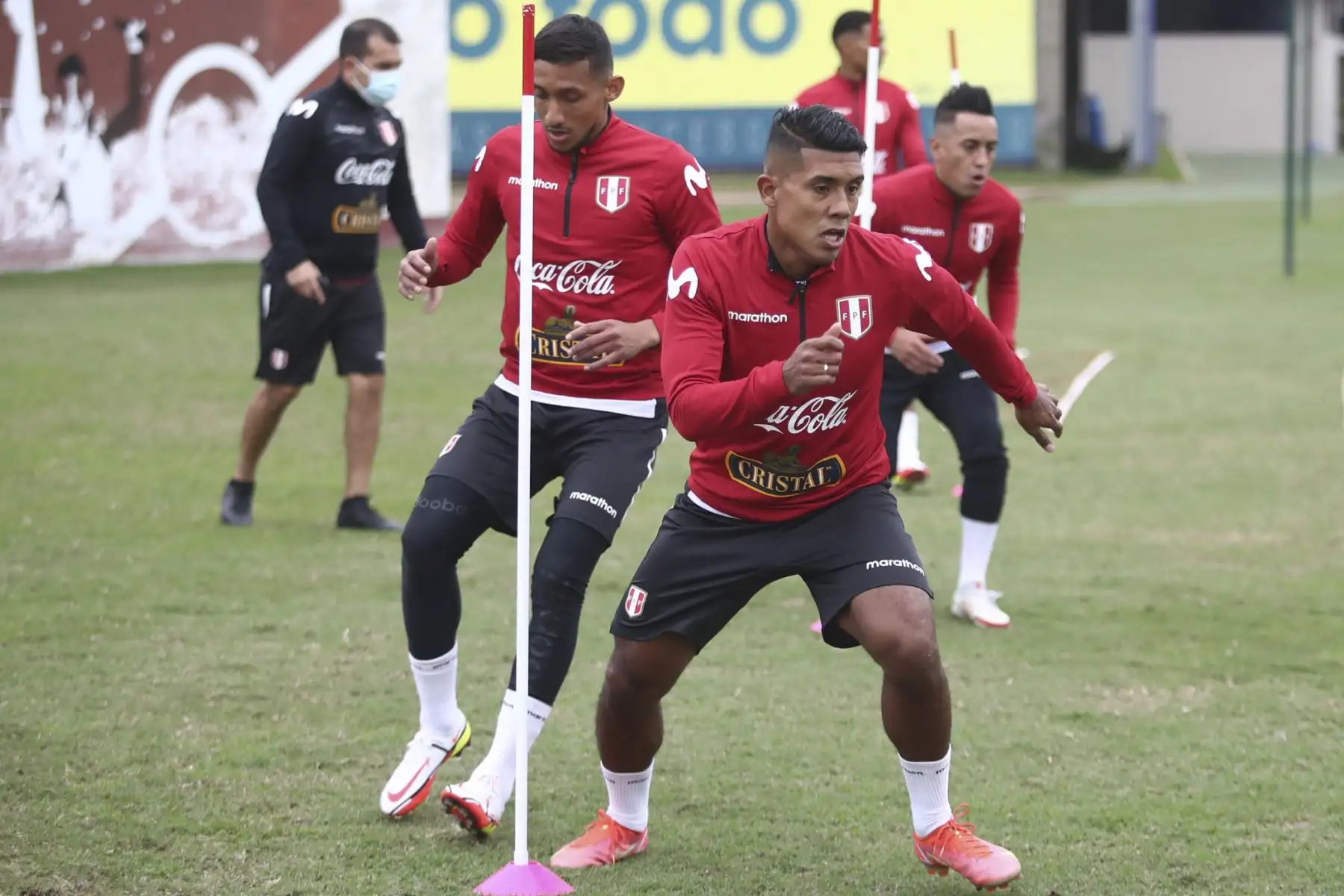 Selección peruana de fútbol completa su séptima  jornada de entrenamientos en el Complejo Deportivo de la FPF previos a su próximos encuentros por las eliminatorias a la Copa del Mundo Qatar 2022. Foto: FPF