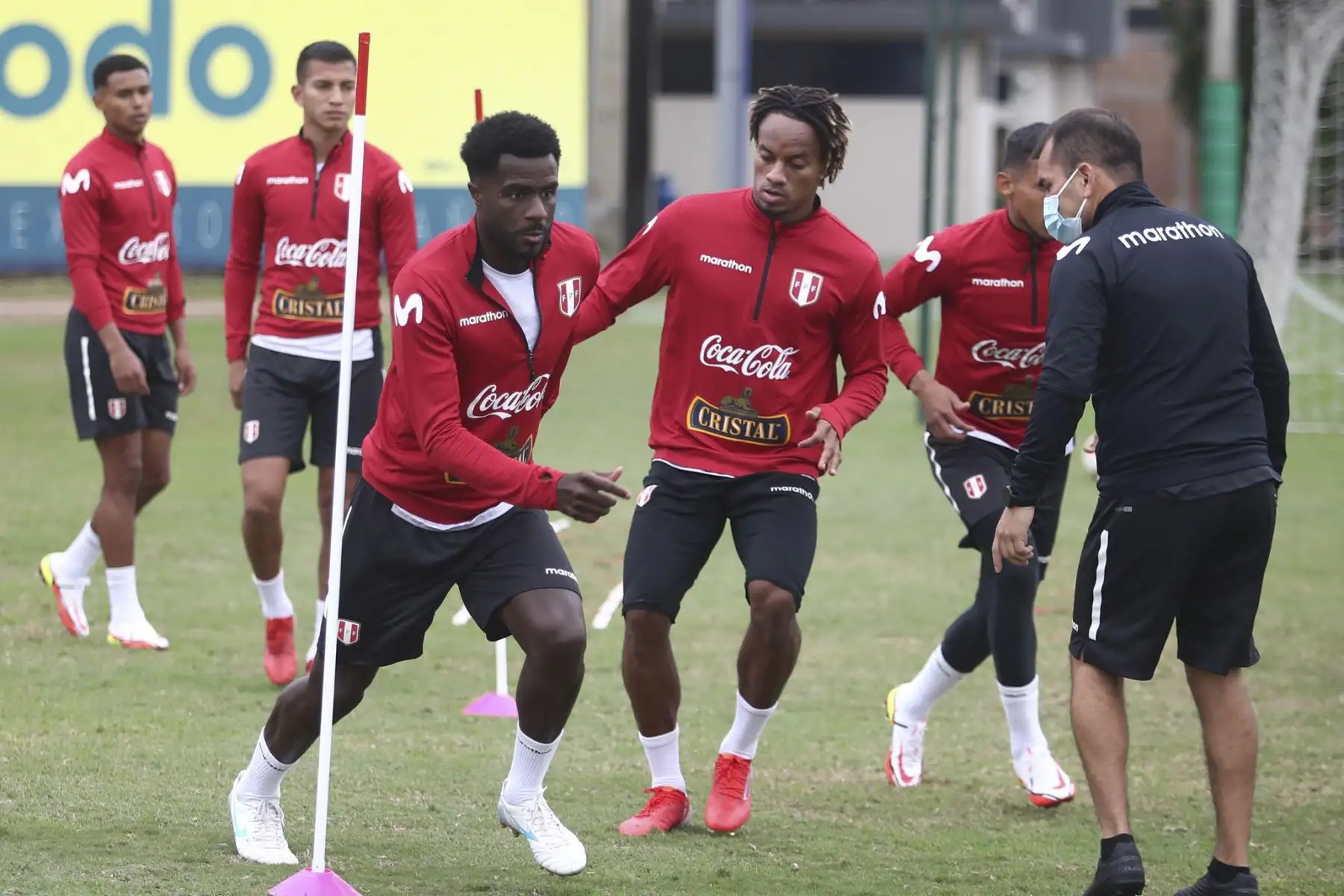 Selección peruana de fútbol completa su séptima  jornada de entrenamientos en el Complejo Deportivo de la FPF previos a su próximos encuentros por las eliminatorias a la Copa del Mundo Qatar 2022. Foto: FPF
