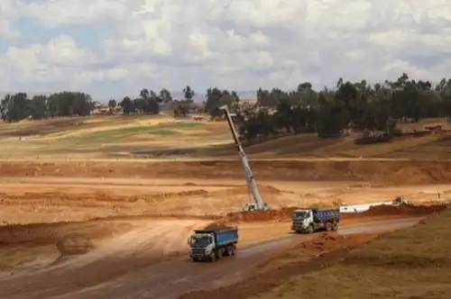 Construcción del Aeropuerto Internacional Chinchero en Cusco. Foto: Cortesía.