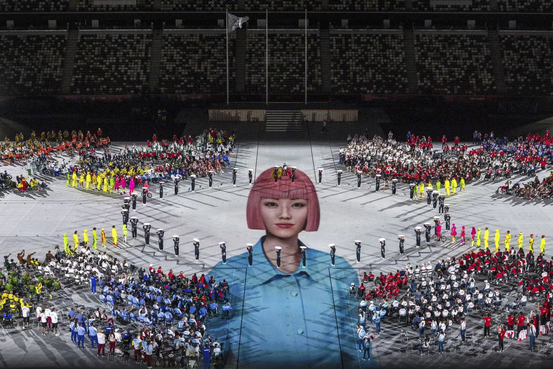 Los artistas actúan durante la ceremonia de clausura de los Juegos Paralímpicos de Tokio 2020 en el Estadio Olímpico. Foto: AFP