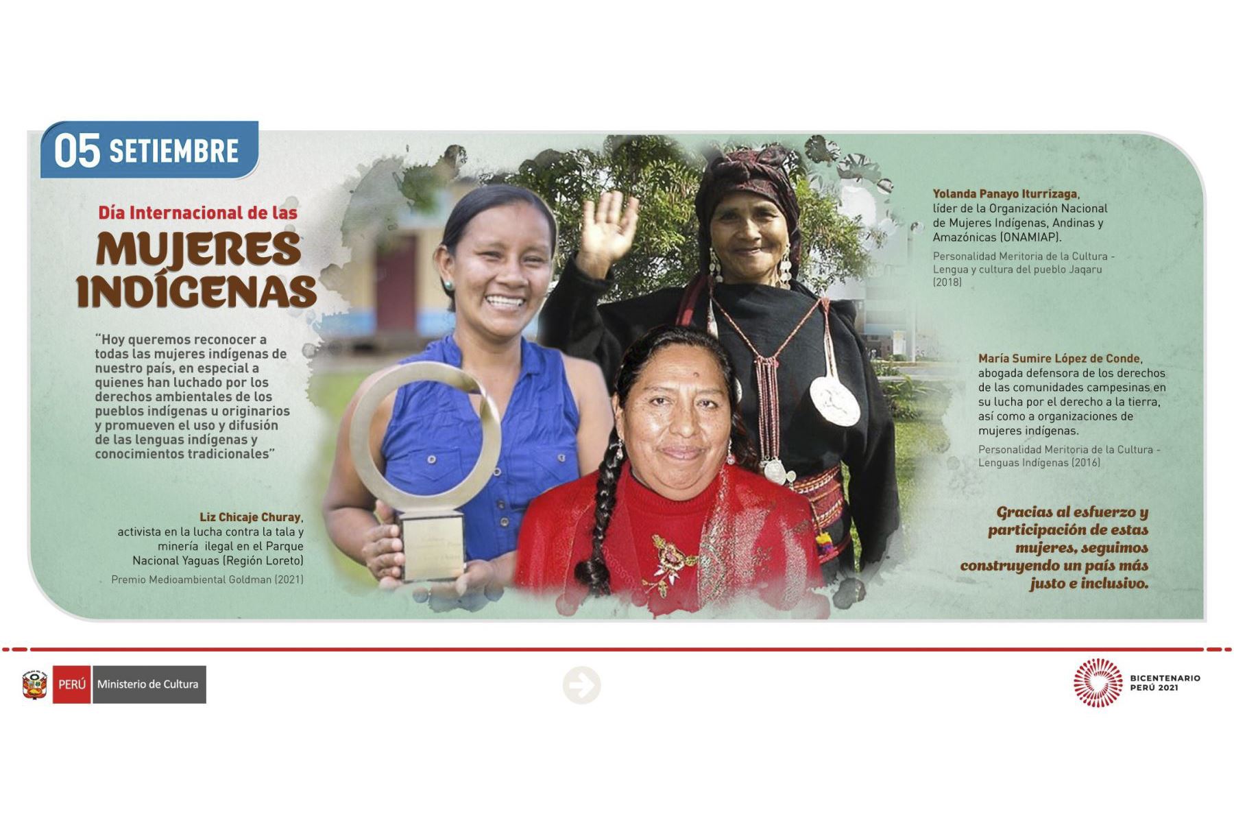 Día de la Mujer Indígena: destacan su rol para construir un país mas justo e inclusivo
