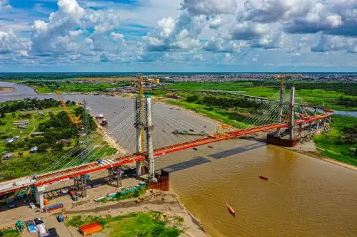Construcción del puente Nanay en la región Loreto. ANDINA/Difusión