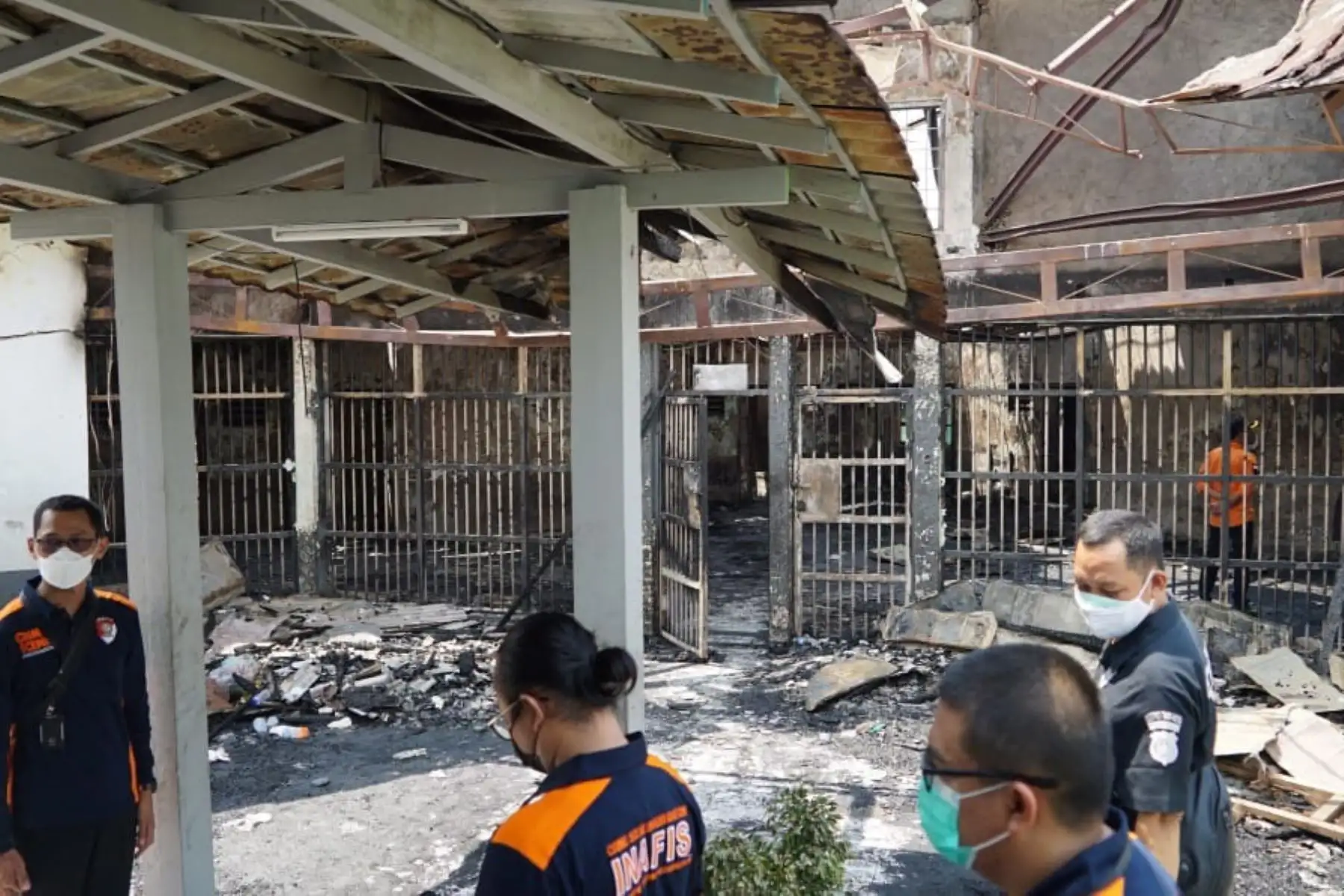 Interiores de la prisión de Tangerang, Indonesia, después de que estalló un incendio y mató a 41 reclusos. Foto: AFP