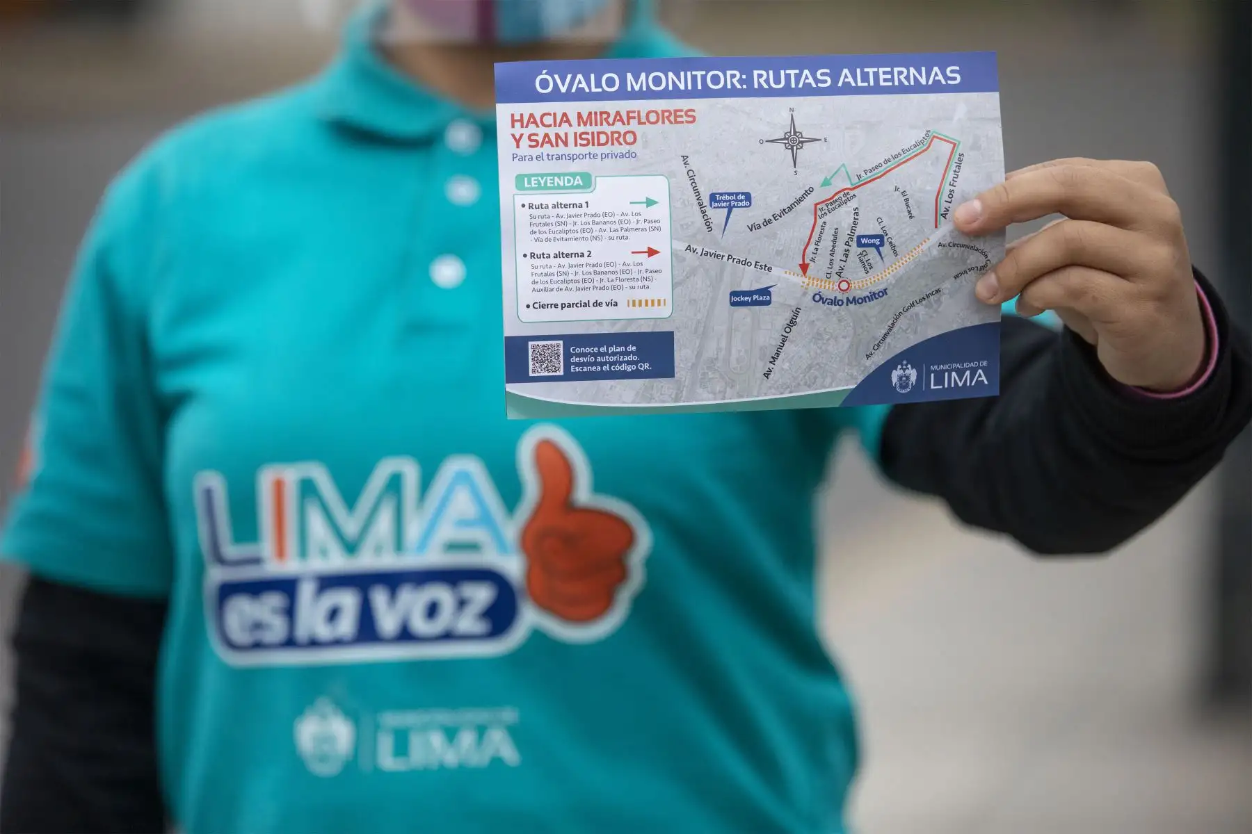Municipalidad de Lima  informa sobre el plan de desvío en la Av. Javier Prado por obras en el Óvalo Monitor.
Foto: MML