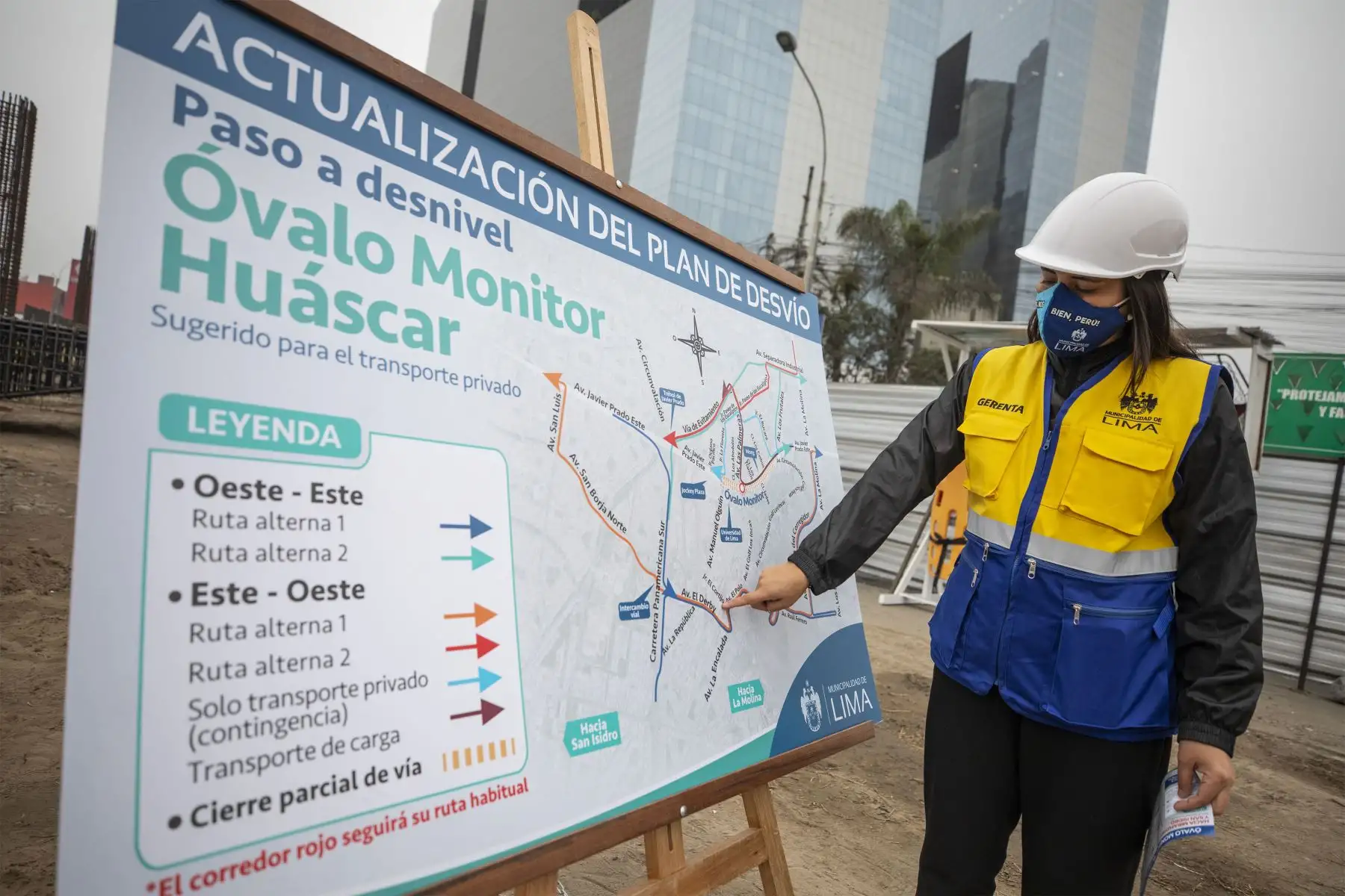 Municipalidad de Lima  informa sobre el plan de desvío en la Av. Javier Prado por obras en el Óvalo Monitor.
Foto: MML