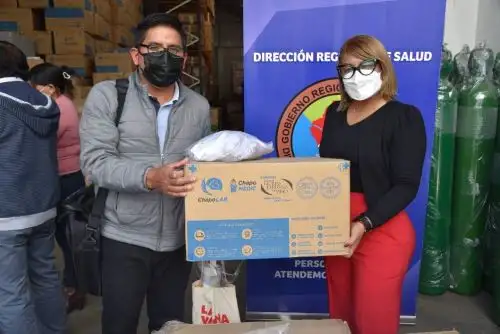 La entrega de material de bioseguridad busca proteger la salud de la población de menores recursos en Áncash.
