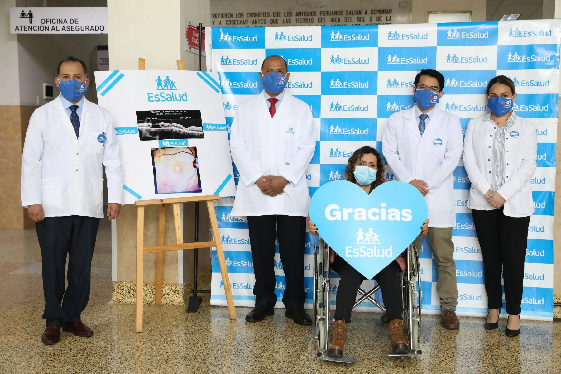 Especialistas del Hospital Almenara realizaron primer trasplante de membrana amniótica del ojo. La Innovadora cirugía logró que se regeneren los tejidos y la paciente Julia Lila Añorga Valverde, de 61 años, recupere la visión. Foto: ANDINA/Andrés Valle