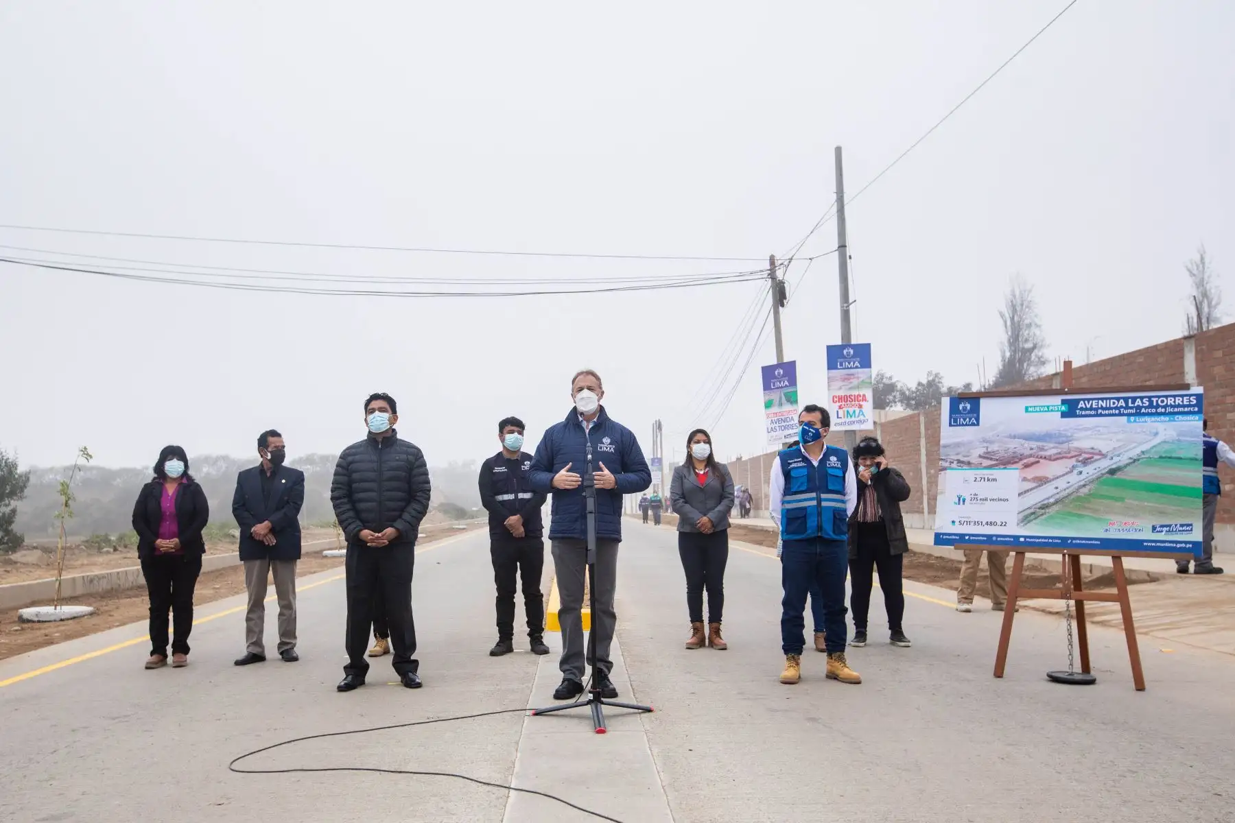 El alcalde de Lima, Jorge Muñoz, entregó a la ciudad la primera etapa de la Av. Las Torres en Lurigancho-Chosica, entre el puente Tumi y el Arco de Jicamarca. Foto: ANDINA/Municipalidad de Lima