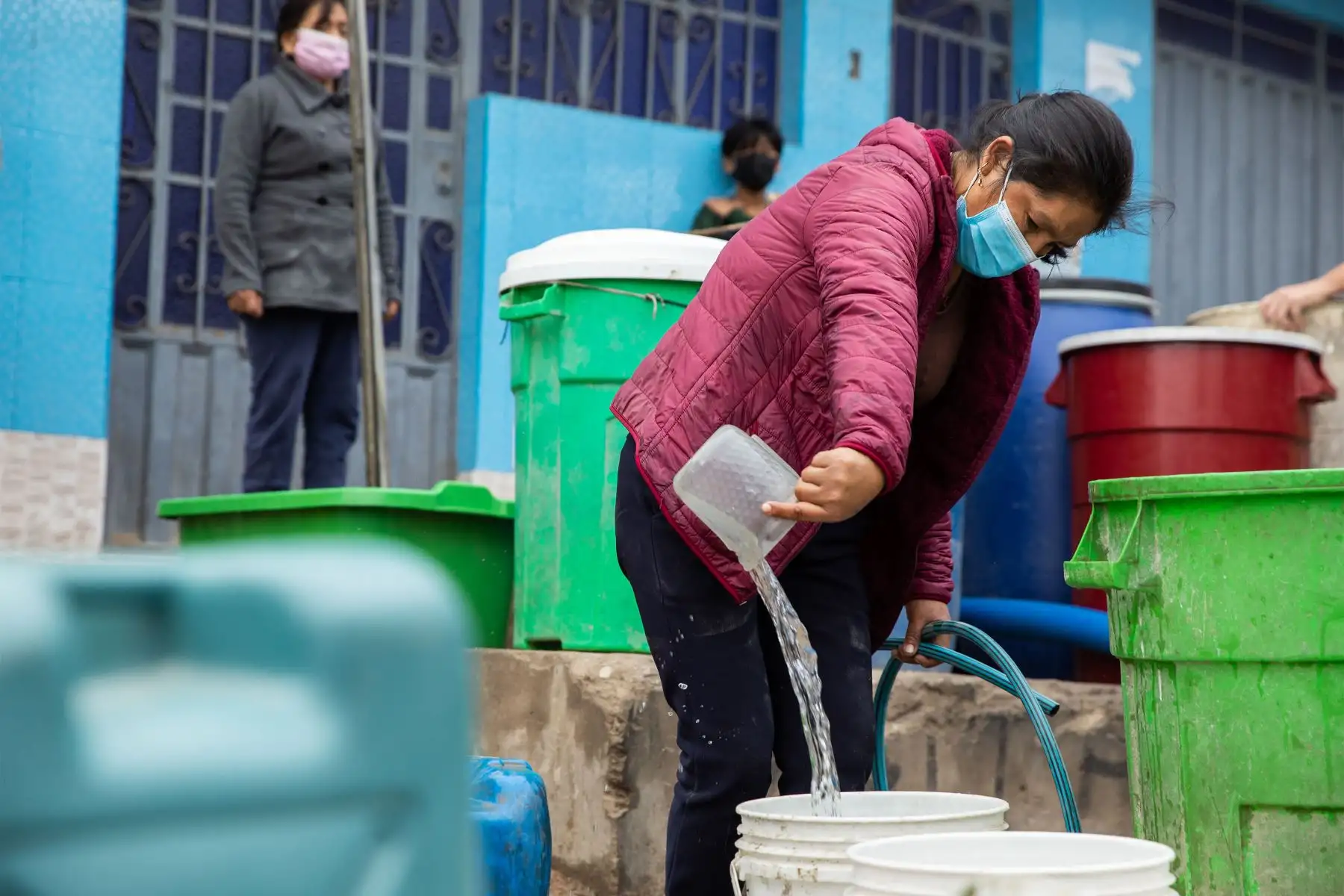 Municipalidad Metropolitana de Lima  apoya con abastecimiento de agua en el distrito de San Juan de Lurigancho.
Foto: MML
