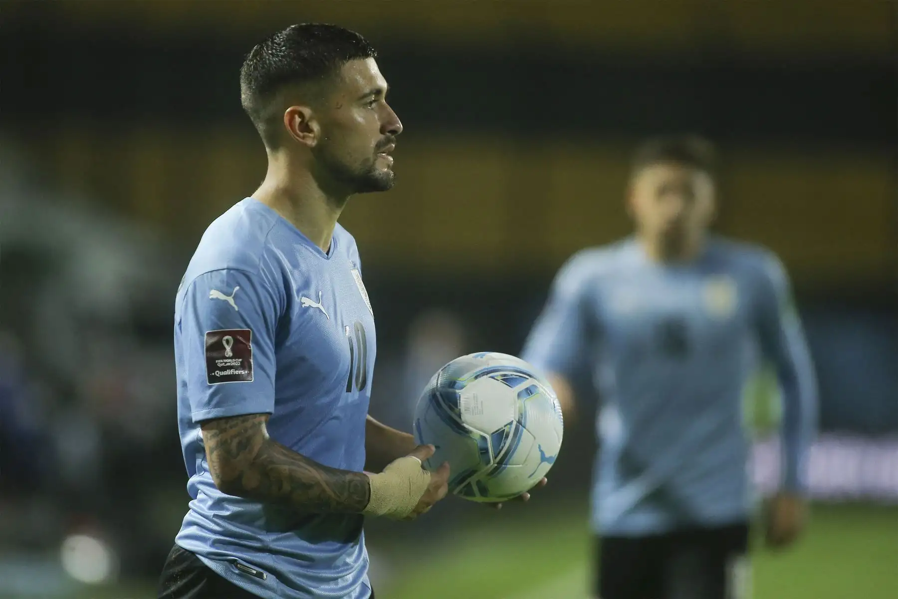 Giorgian De Arrascaeta de Uruguay durante el partido clasificatorio sudamericano para la Copa Mundial de la FIFA Qatar 2022 contra Ecuador en el estadio Campeon del Siglo en Montevideo.
Foto: AFP