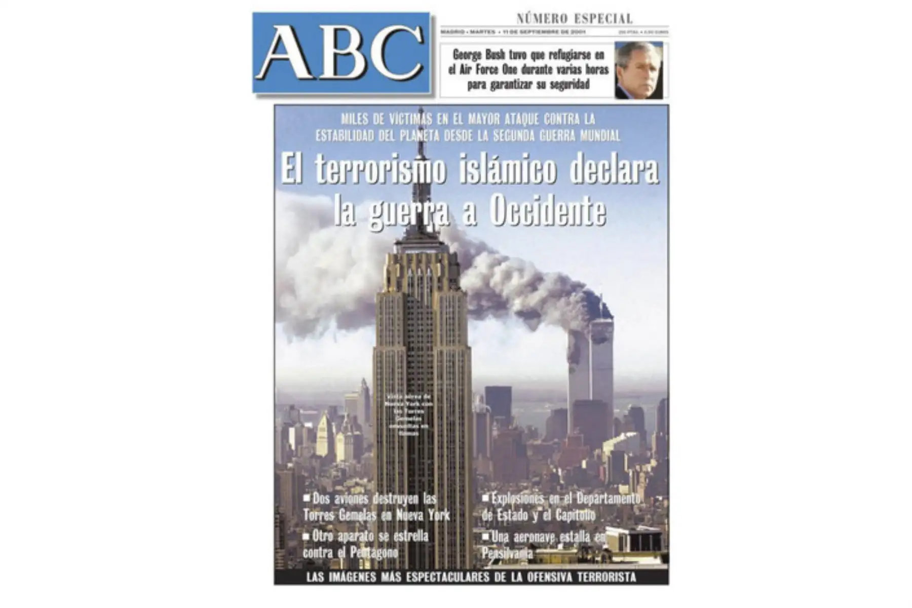 Así informó el diario ABC un día del 11 de Septiembre. Foto: Difusión