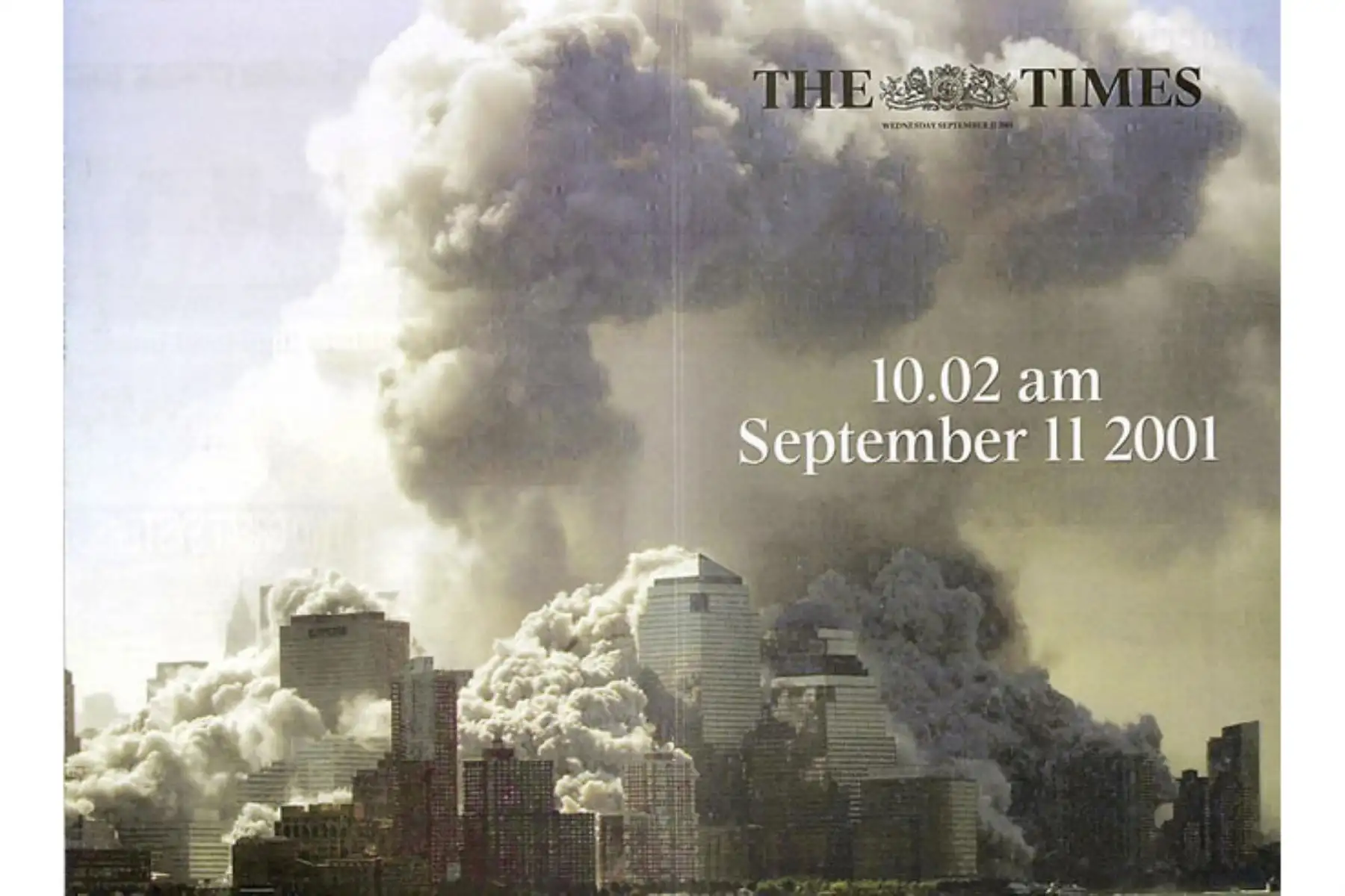 Así informó el diario The Times un día después del 11 de Septiembre. Foto: Difusión
