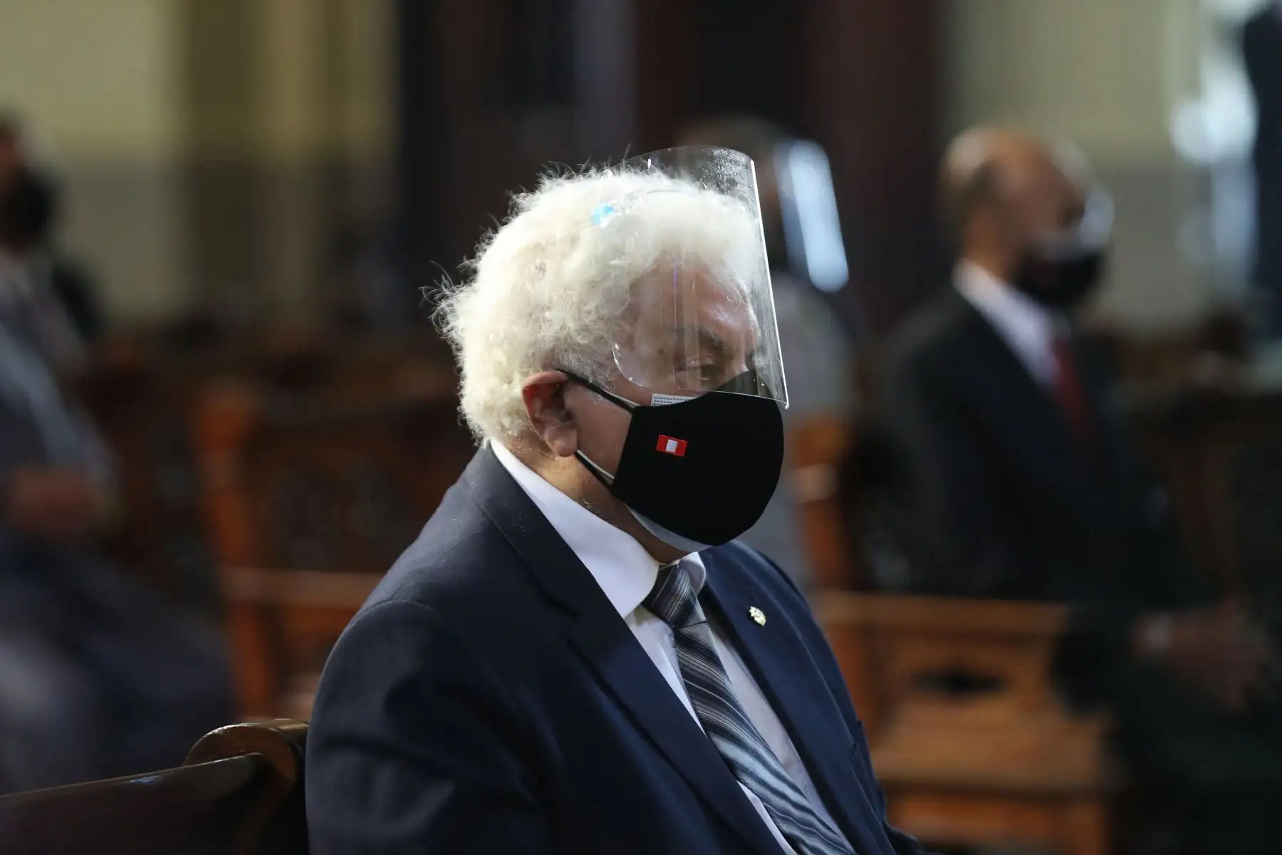 Los exmiembros del Grupo Especial de Inteligencia (GEIN), participaron en misa realizada en la Catedral de Lima, con motivo de cumplirse los 29 años de la captura del ahora fallecido Abimael Guzmán, cabecilla de la organización terrorista Sendero Luminoso. Foto: ANDINA/Carla Patiño