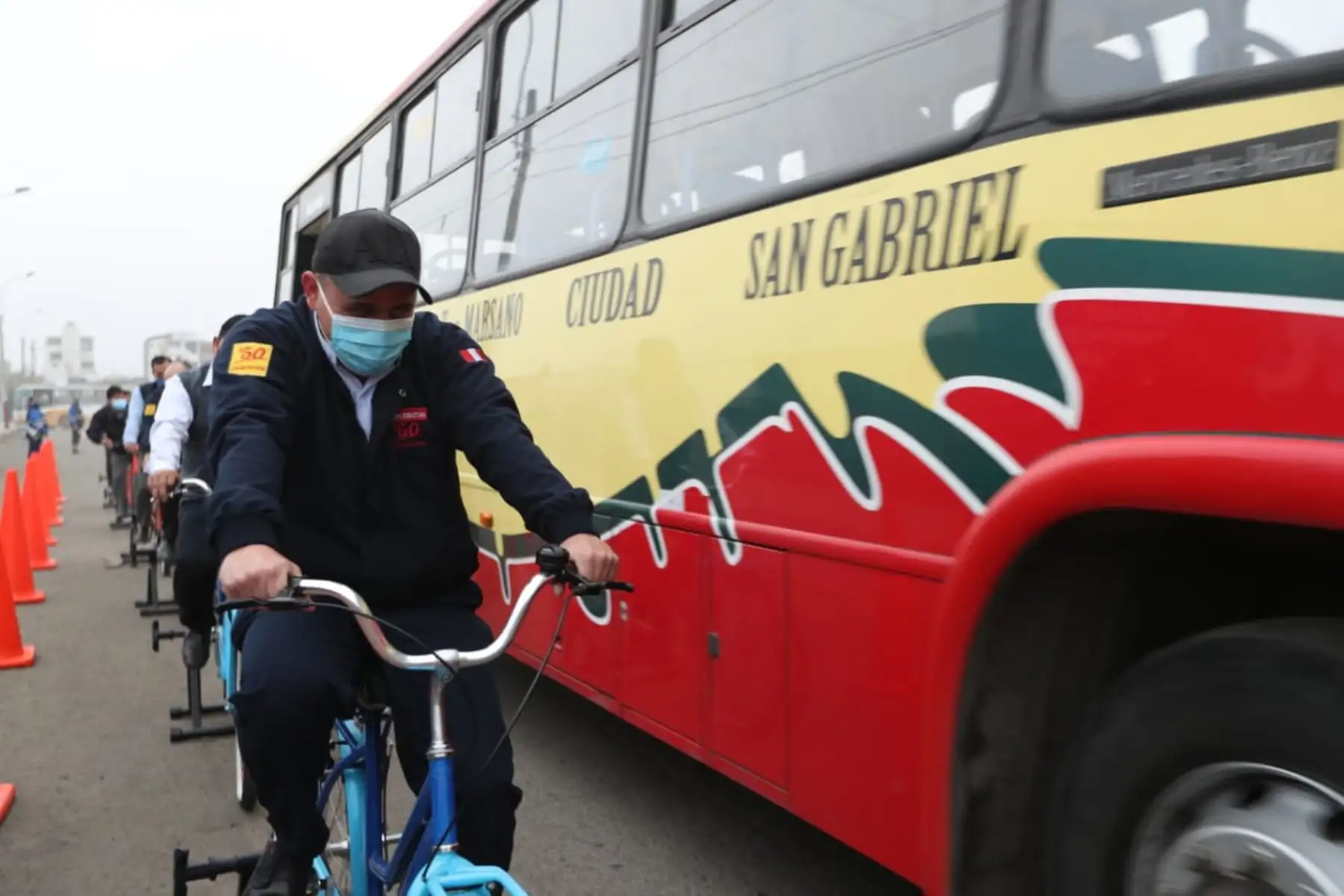 Ejercicio de simulación organizado por la ATU para conductores de transporte urbano. ANDINA/Difusión