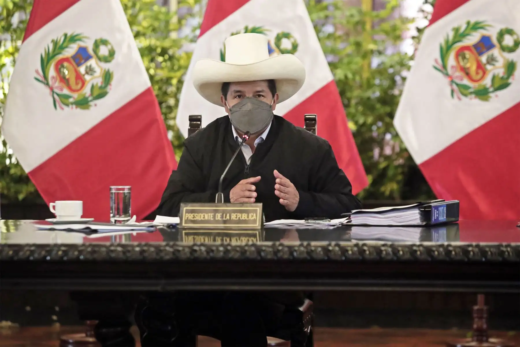 El presidente de la República, Pedro Castillo, lideró la sesión del Consejo de Ministros.
Foto: ANDINA/ Prensa Presidencia