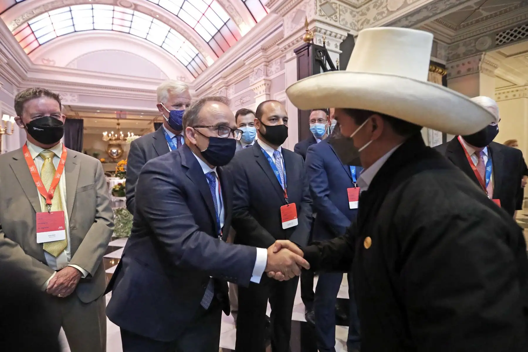 El presidente de la República, Pedro Castillo, sostuvo un encuentro con empresarios de la Cámara de Comercio Americana de Perú - Amchan Perú, en Washington D.C. para fortalecer los lazos comerciales y de inversión entre ambos países. Foto: ANDINA/Prensa Presidencia