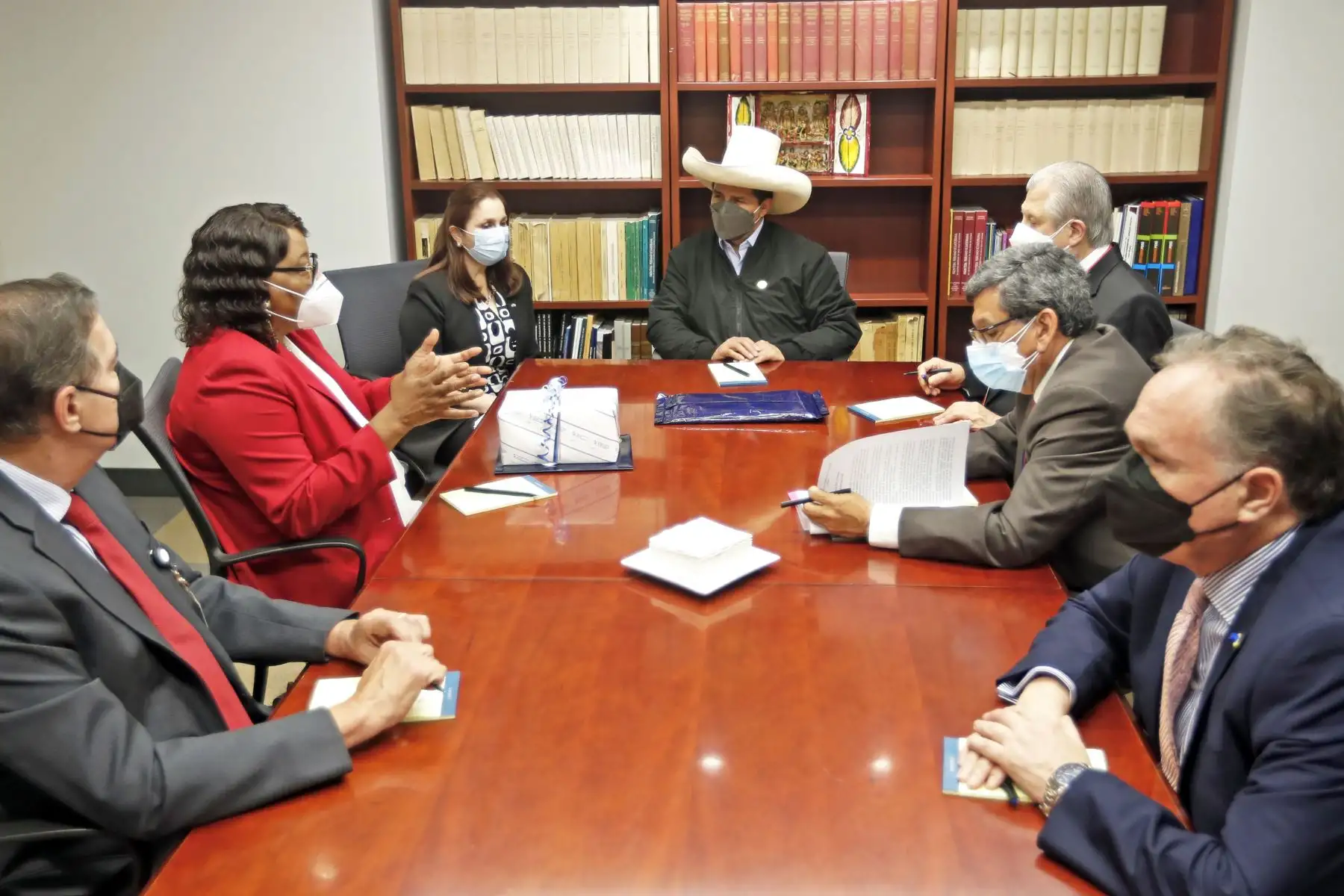 El Presidente y los ministros de Salud y RR EE se reunieron con la titular de la OPS. ANDINA/Difusión
