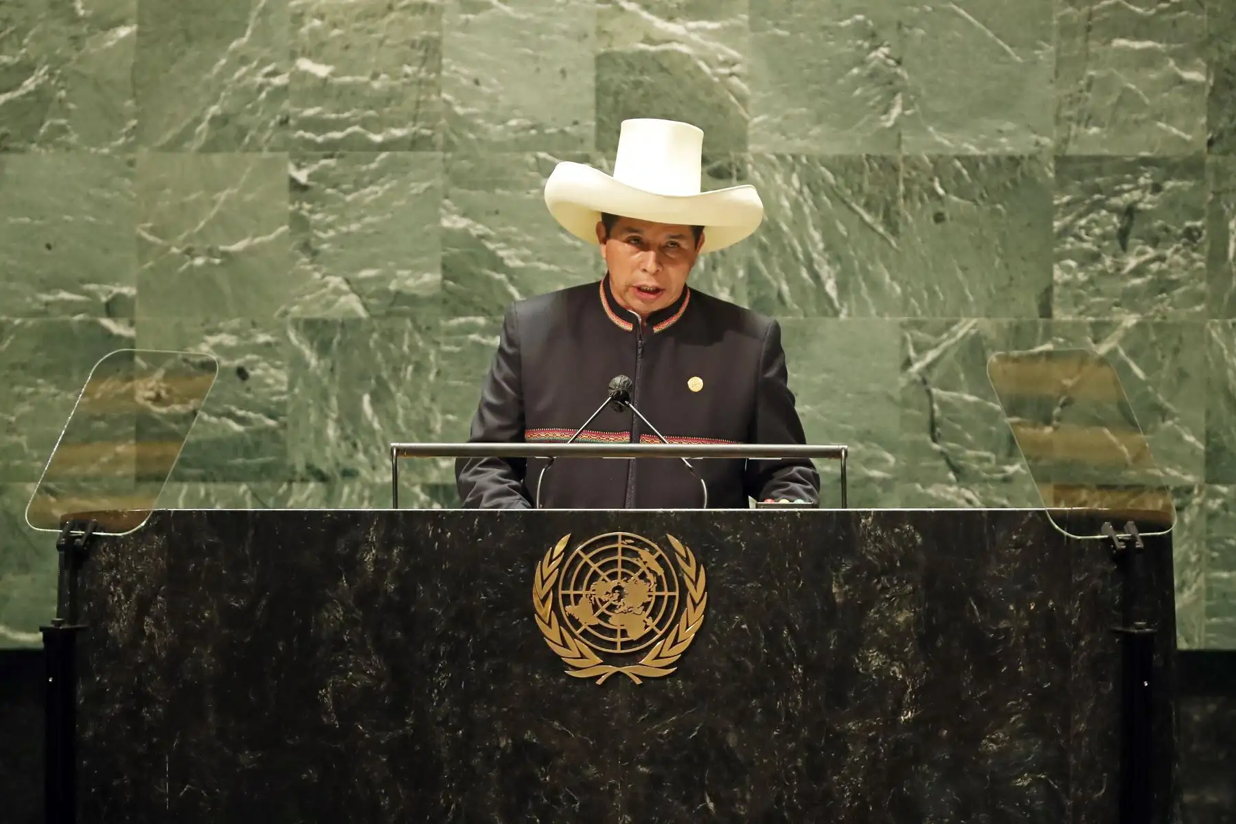 Intervención del Presidente de la República, Pedro Castillo, en la 76 ° Asamblea General de las Naciones Unidas. Foto: ANDINA/Prensa Presidencia