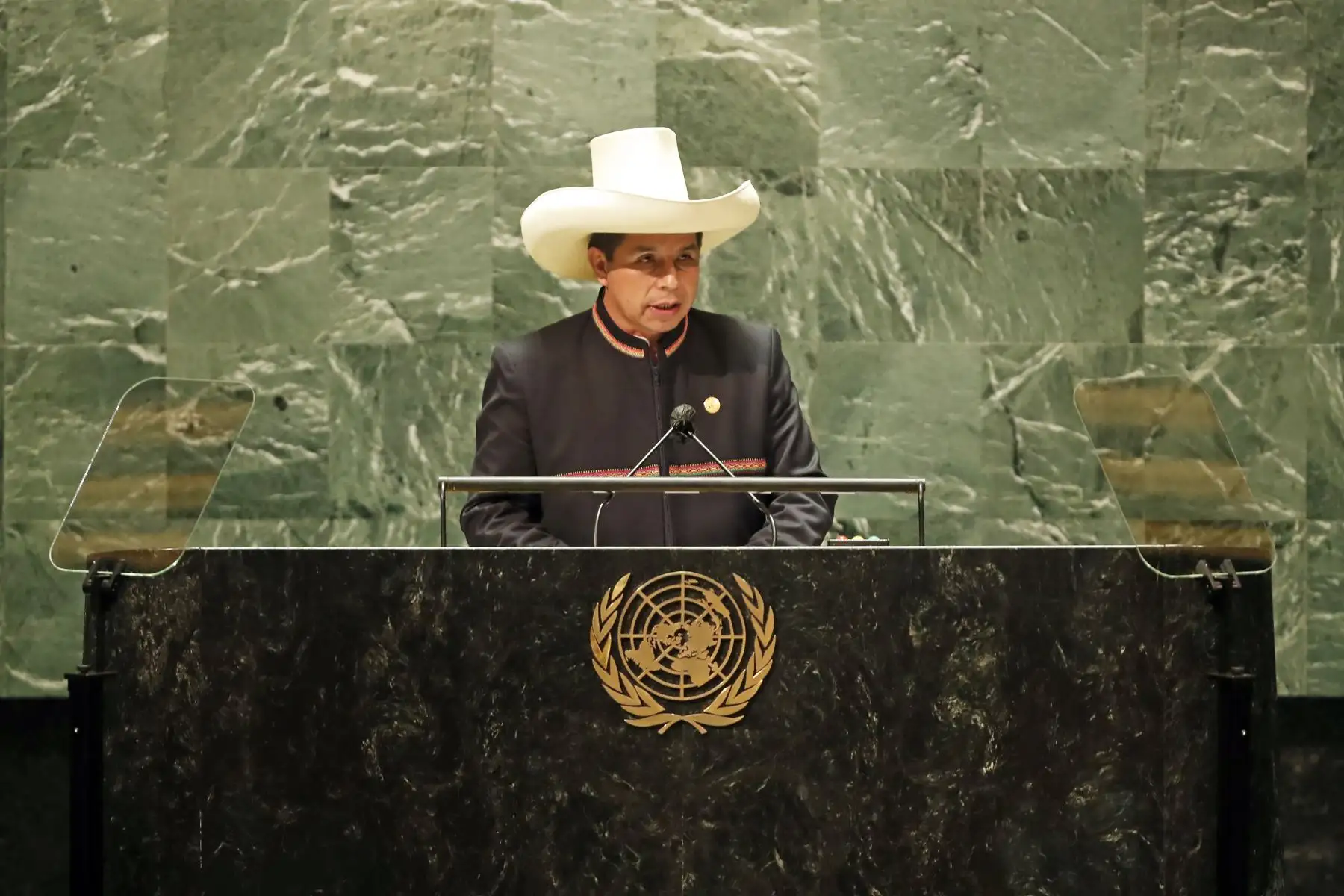 Intervención del Presidente de la República, Pedro Castillo, en la 76 ° Asamblea General de las Naciones Unidas. Foto: ANDINA/Prensa Presidencia
