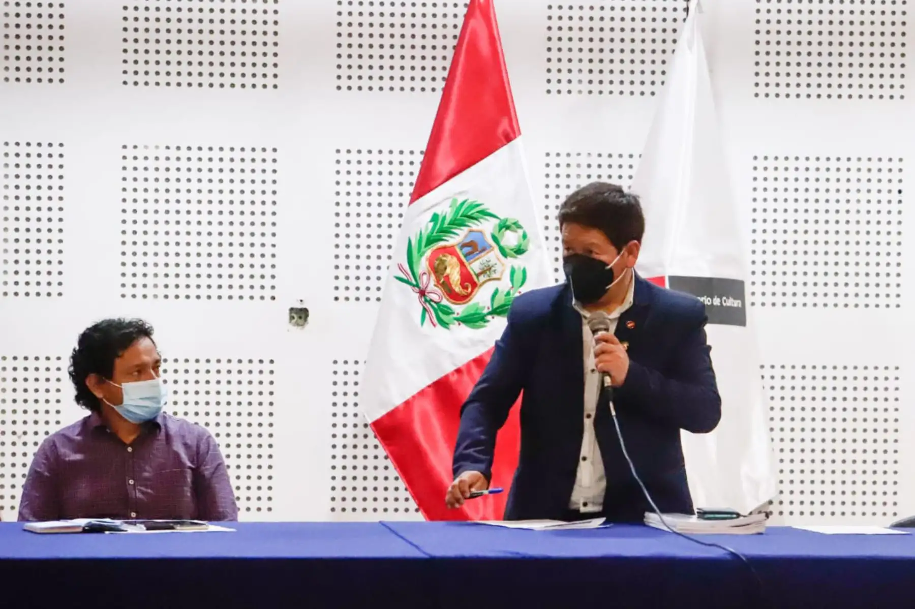 Titular de la PCM, Guido Bellido, participó de la instalación del grupo de trabajo para el desarrollo integral de pueblos indígenas u originarios, comunidades rurales y centros poblados de los distritos de Manseriche y Morona, Datem del Marañón, Loreto, realizada en el Ministerio de Cultura. Foto: PCM