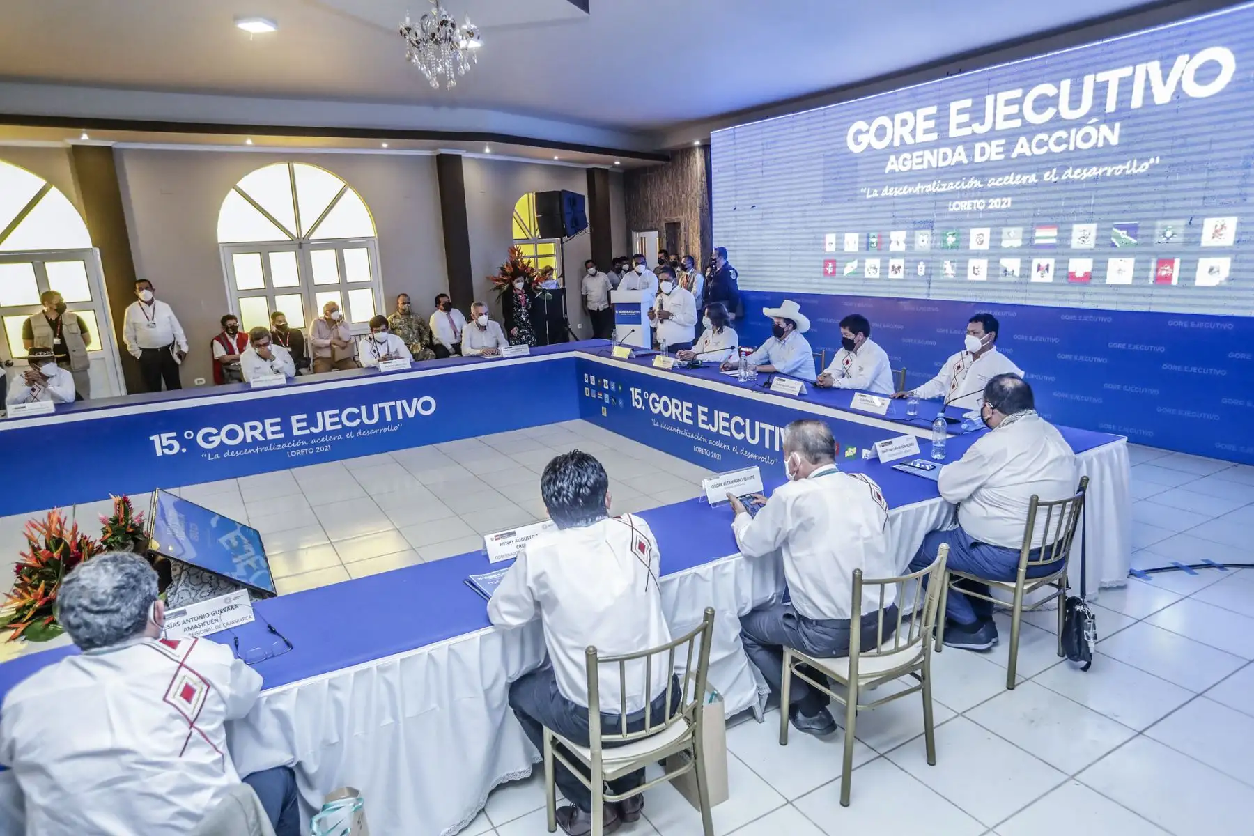 Presiente Pedro Castillo clausura el 15º GORE Ejecutivo en Iquitos. Foto: Presidencia