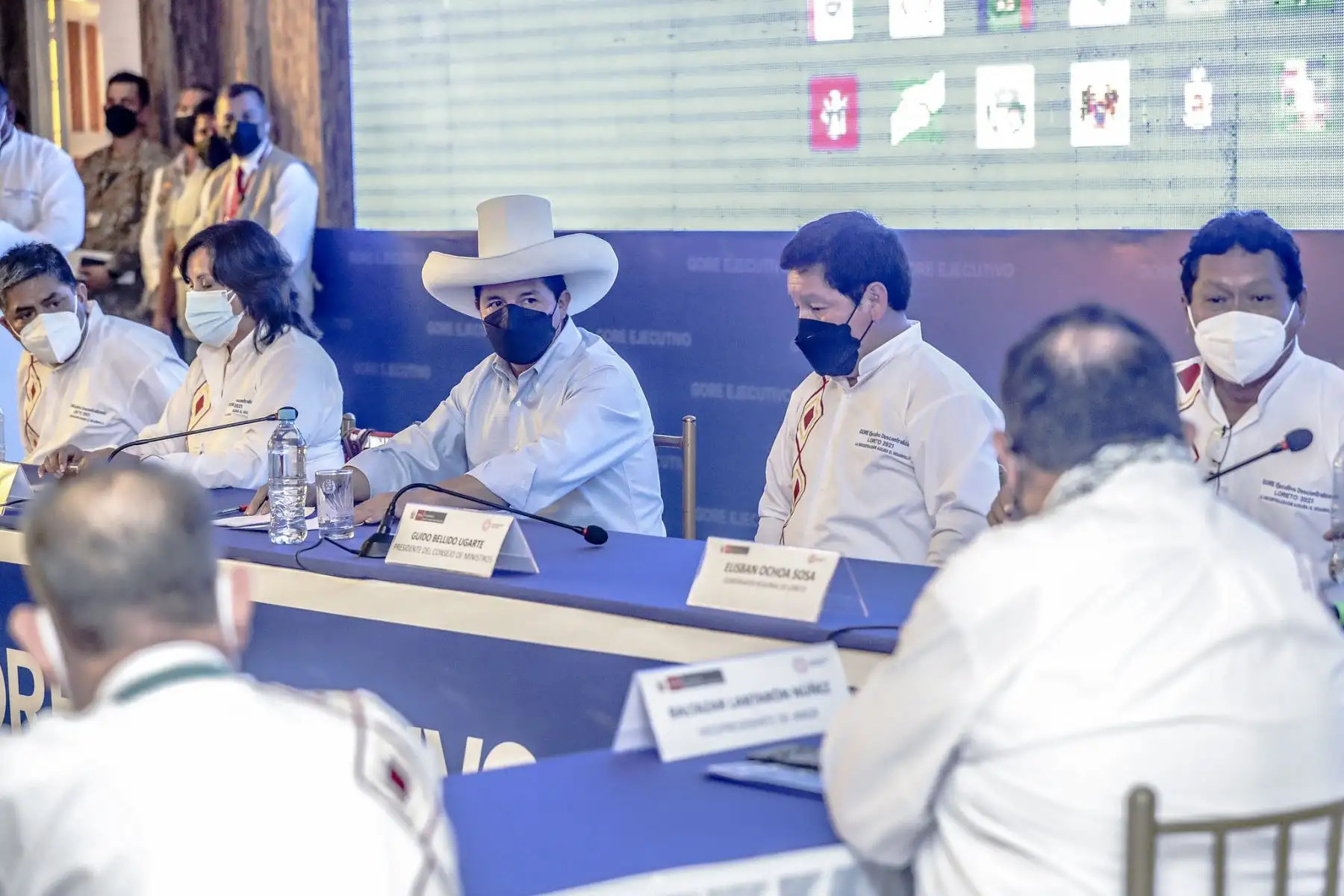 El presidente de la República, Pedro Castillo, clausura el 15º GORE Ejecutivo, en Iquitos. Foto: Presidencia