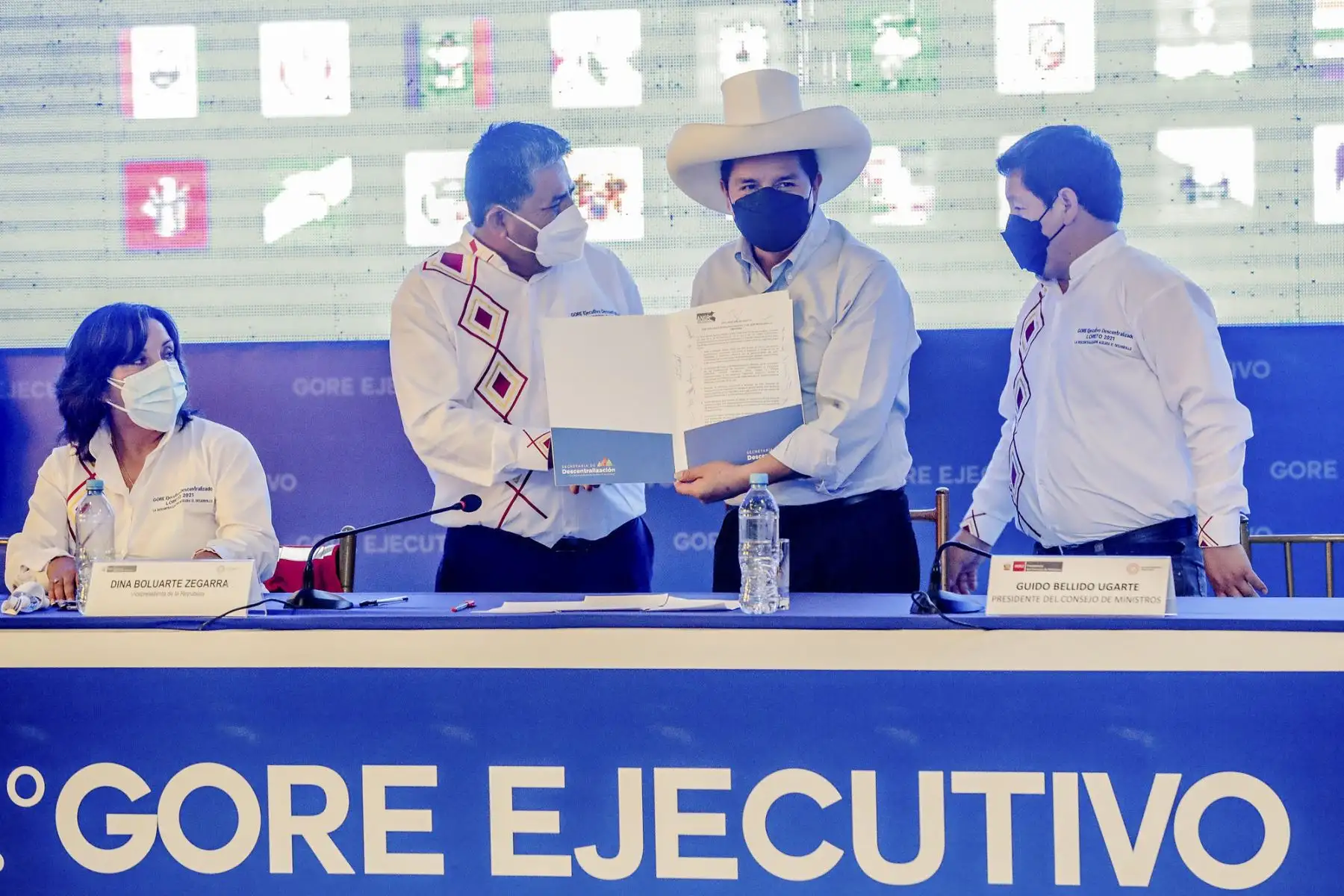 El presidente de la República, Pedro Castillo, clausura el 15º GORE Ejecutivo, en Iquitos. Foto: Presidencia