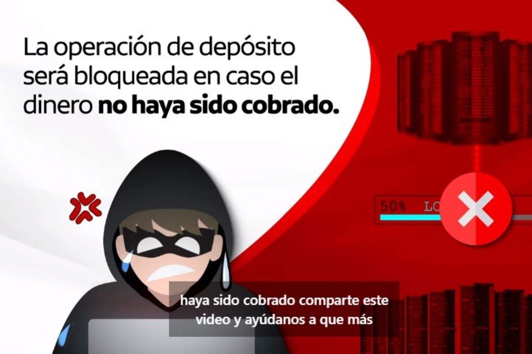 Captura de pantalla del video del Banco de la Nación para prevenir estafas en el marco de la campaña #AltoAlFraude.