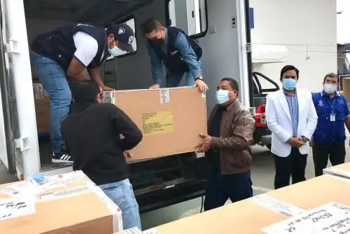 Llegó a Lambayeque el lote de vacunas más grande de los enviados hasta la fecha.