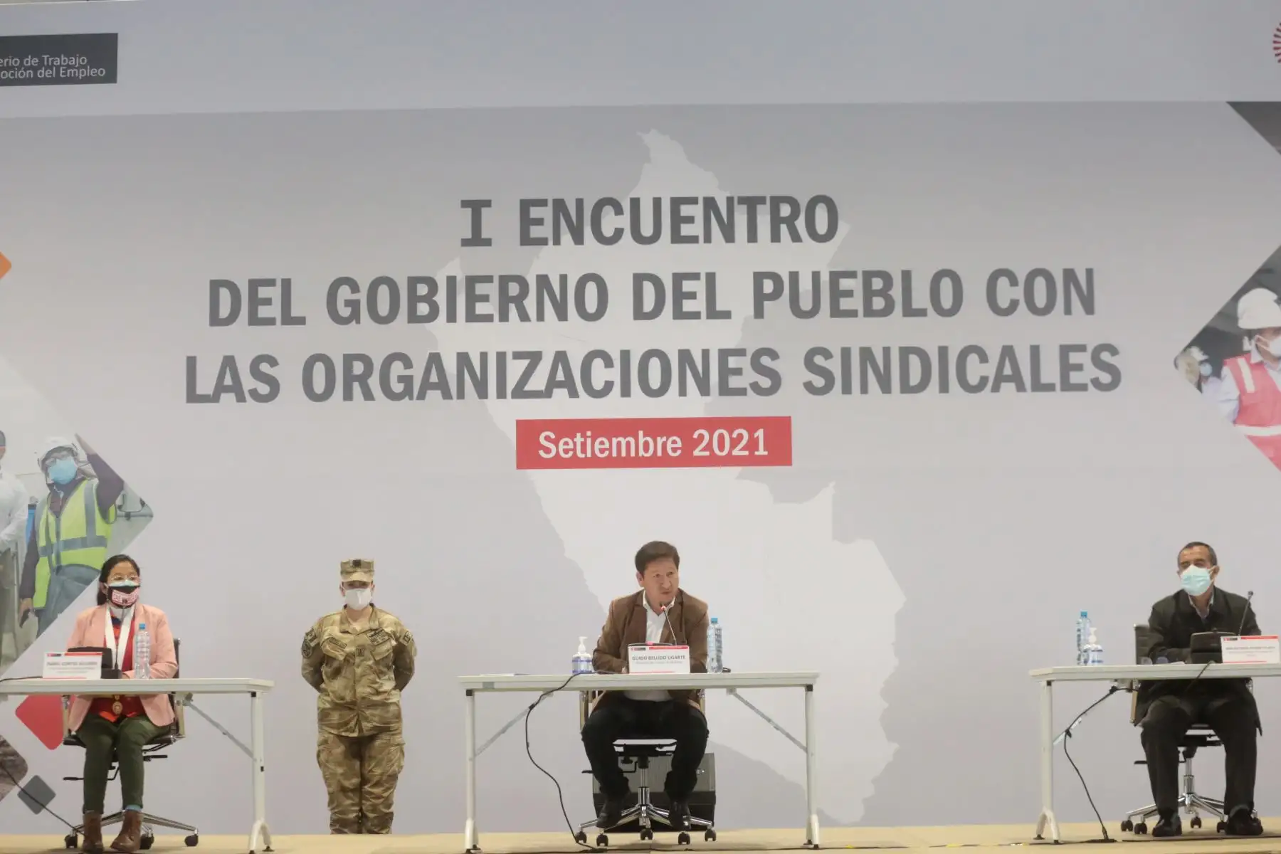 El Presidente del Consejo de Ministros, Guido Bellido, participa de la apertura del Primer Encuentro del Gobierno del Pueblo con las Organizaciones Sindicales", organizado por el Ministerio de Trabajo y Promoción del Empleo de Perú (MTPE). Foto: ANDINA/PCM