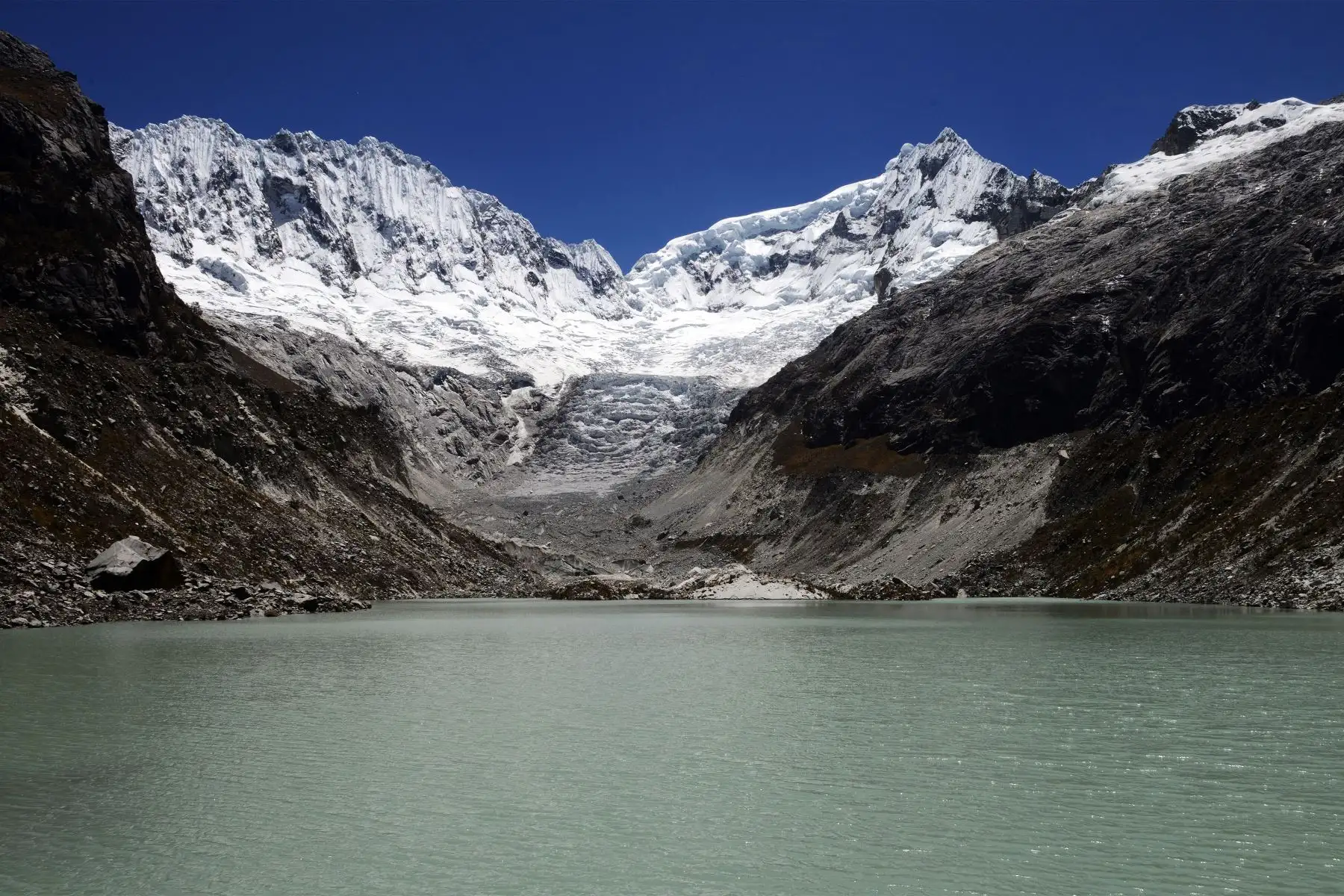 Cordillera Blanca, a 5,000 metros sobre el nivel del mar, en el Parque Nacional Huascarán en Ancash.
Foto: AFP