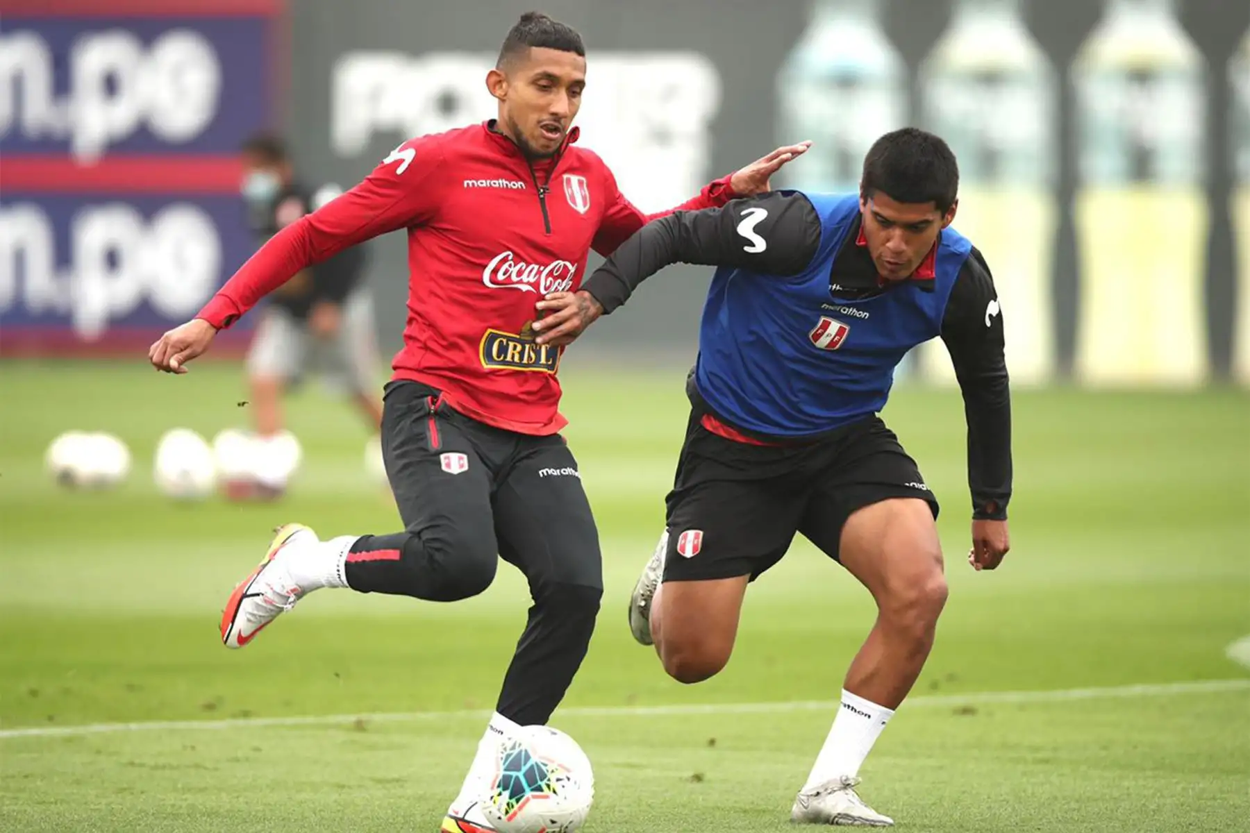 La selección peruana realiza su tercer día de entrenamiento en la Videna , donde continua su operativo para enfrentar a Chile, Bolivia y Argentina durante las eliminatorias Catar 2022. En la imagen En la imagen Christofer Gonzáles. 
Foto: Selección Peruana