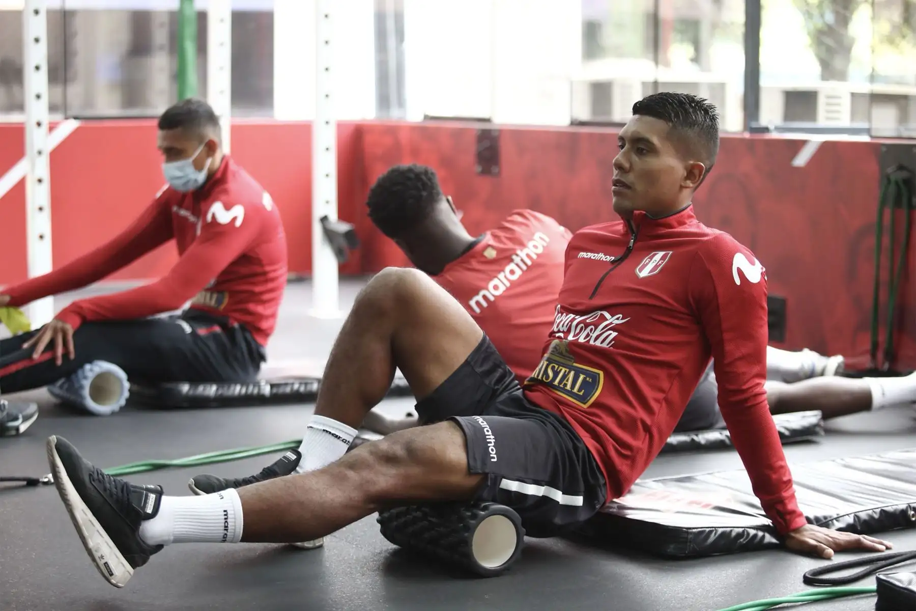 La selección peruana realiza su tercer día de entrenamiento en la Videna , donde continua su operativo para enfrentar a Chile, Bolivia y Argentina durante las eliminatorias Catar 2022. En la imagen En la imagen Raziel García. 
Foto: Selección Peruana
