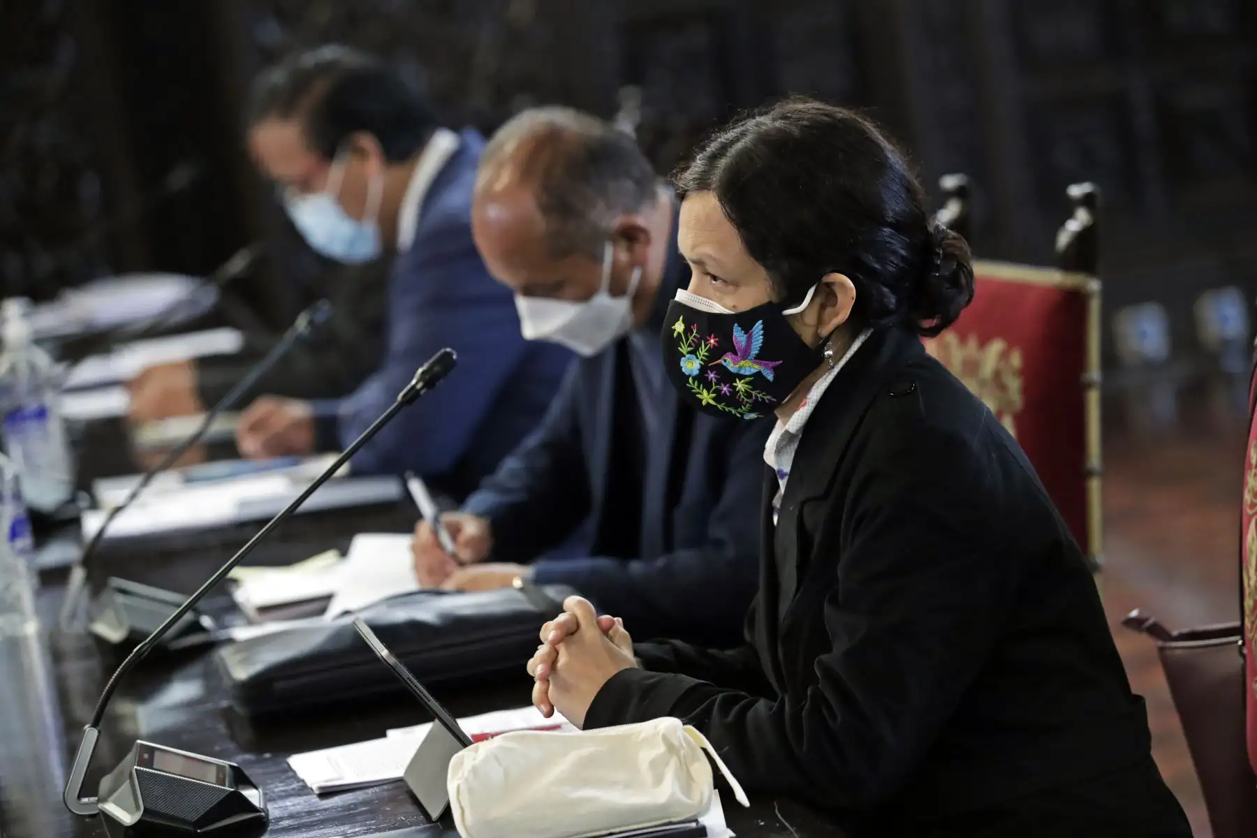Presidente de la República, Pedro Castillo, participa de sesión del Consejo de Ministros. En la imagen , la ministra de la Mujer y Poblaciones Vulnerables, Anahí Durand.
Foto: ANDINA/Prensa Presidencia