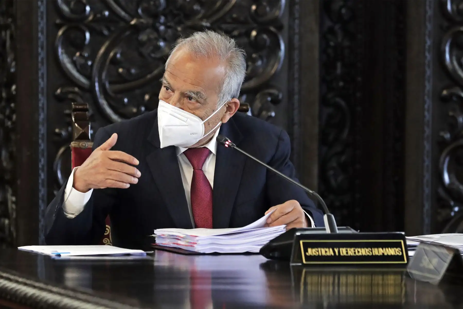 Presidente de la República, Pedro Castillo, participa de sesión del Consejo de Ministros. En la imagen , el ministro de Justicia, Aníbal Torres.
Foto: ANDINA/Prensa Presidencia
