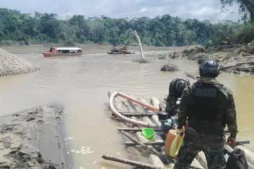 Minería ilegal en El Cenepa, región Amazonas. Foto: ANDINA/Difusión