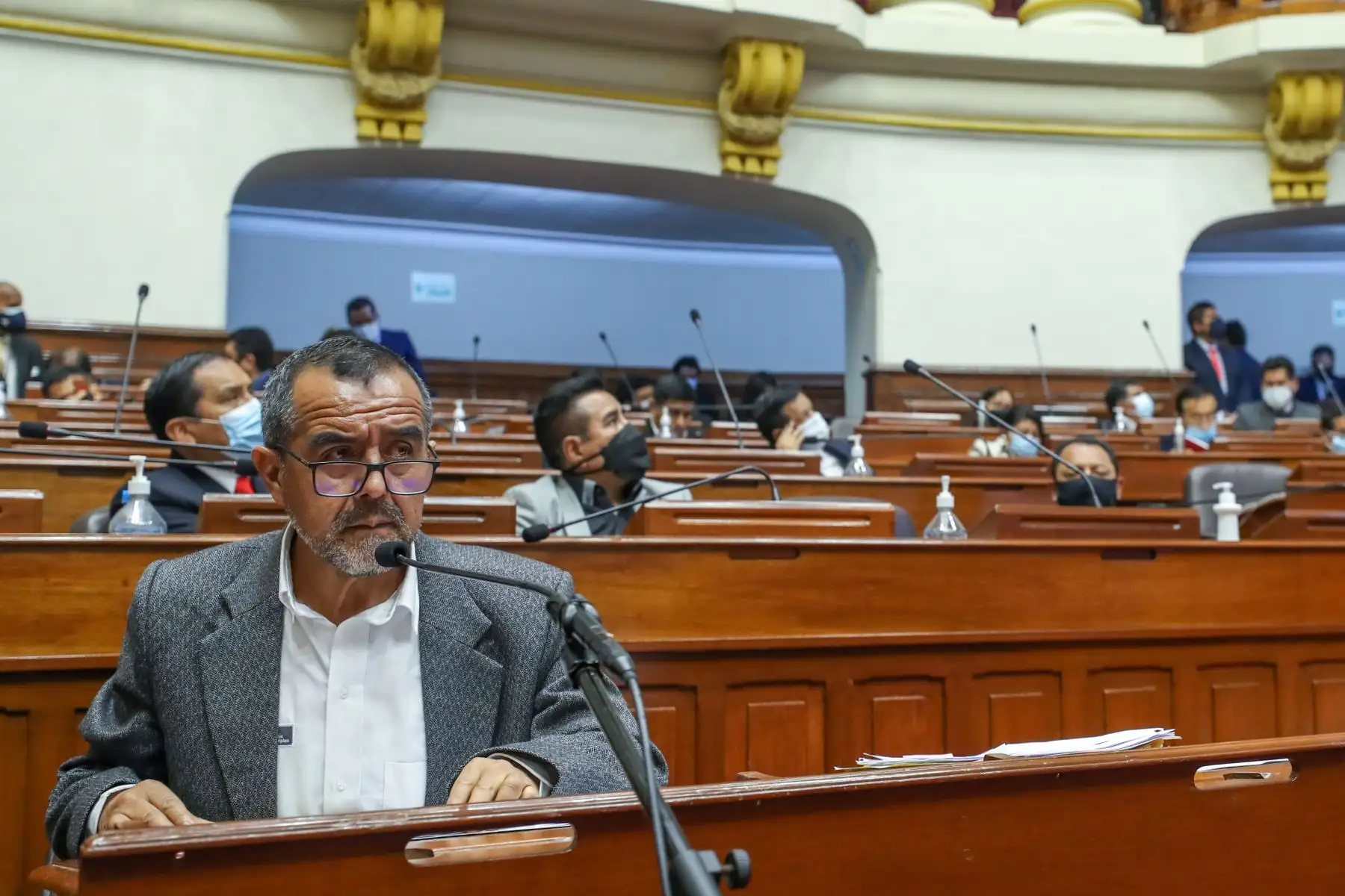 El ministro de Trabajo, Iber Maraví, inició su exposición ante el pleno del Congreso, en el marco del pliego interpelatorio en su contra, presentado por un sector del parlamento. Foto: ANDINA/Congreso