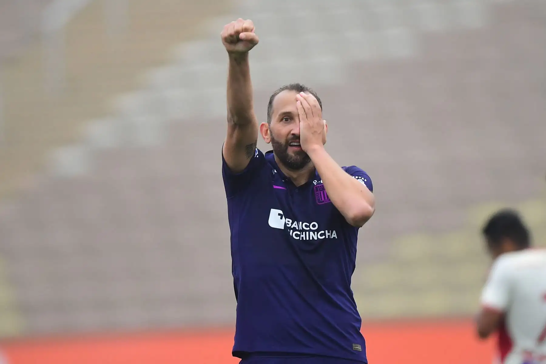 Hernán Barcos anotó el segundo gol para el equipo de La Victoria. Alianza Lima se enfrenta a UTC de Cajamarca por la fecha 14 de la fase 2 de la Liga1 en el estadio San Marcos. Foto: FPF
