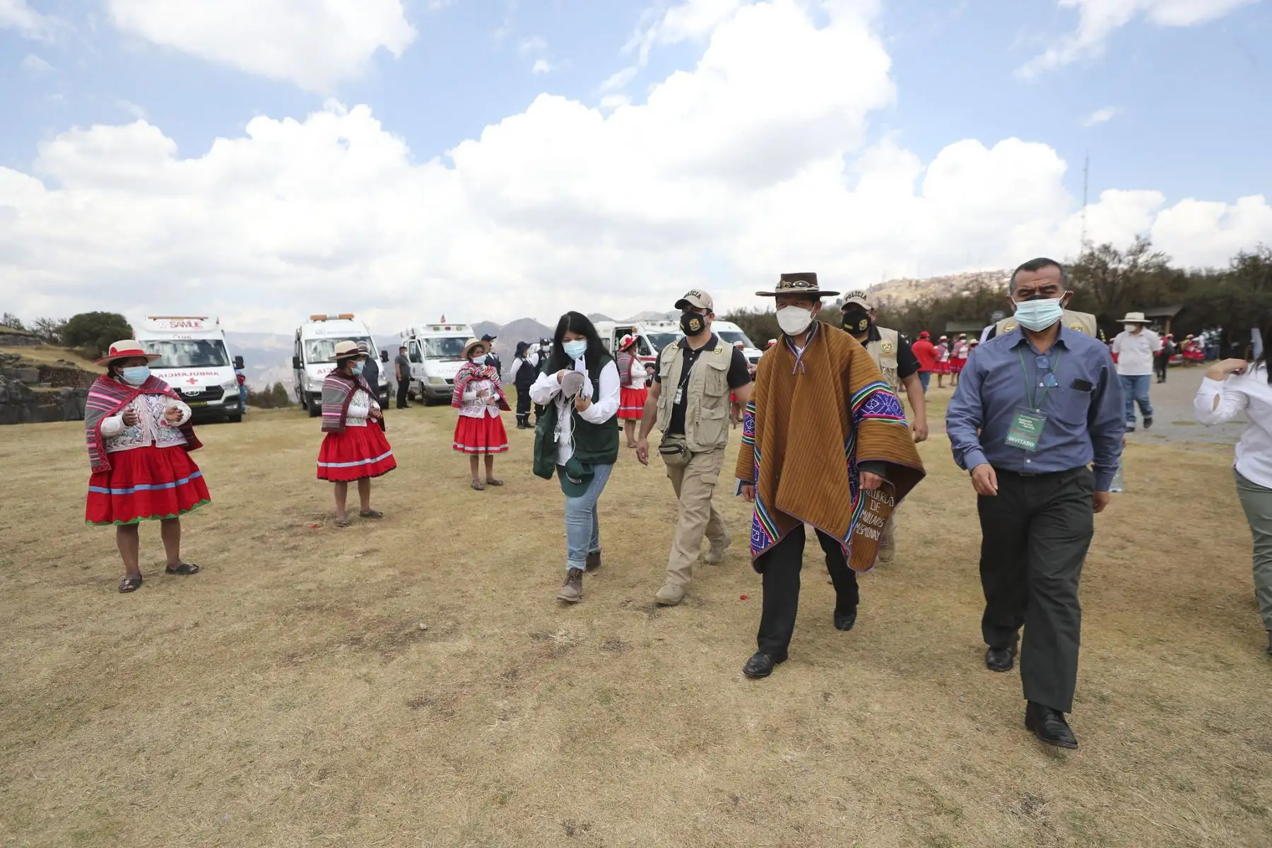 Lanzamiento de la II Reforma Agraria en la fortaleza de Sacsayhuamán, en el Cusco. Participa el ministro de Desarrollo Agrario y Riego, Víctor Maita y el ministro de Trabajo, Iber Maraví. Foto: ANDINA/PCM