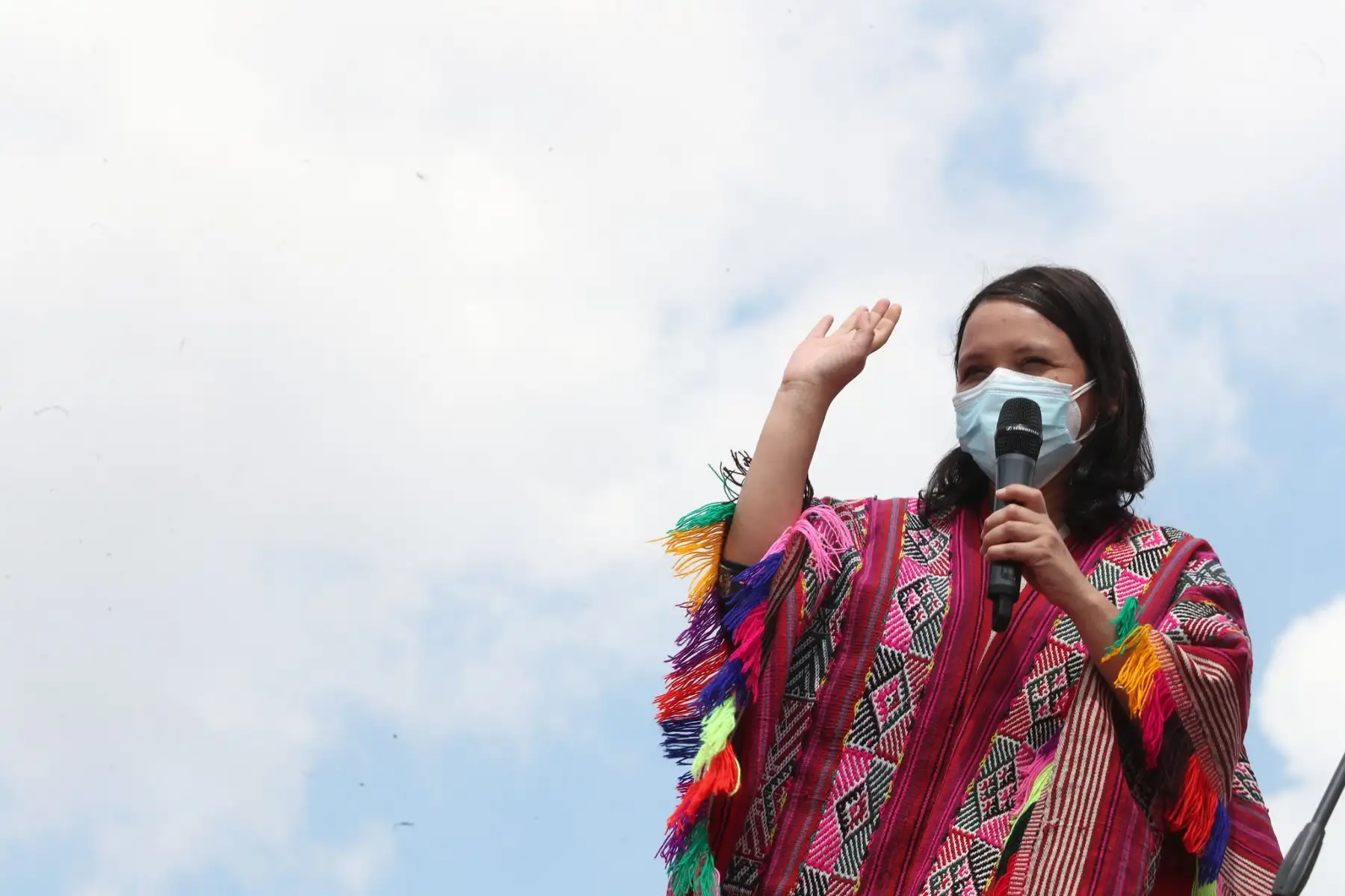 La ministra de la Mujer y Poblaciones Vulnerables, Anahi Durand, participa el lanzamiento de la II Reforma Agraria en la fortaleza de Sacsayhuamán, Cusco. Foto: Midagri