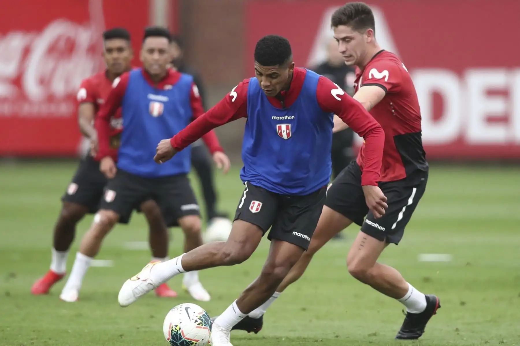 Willder cartagena. A tres días del duelo ante Chile, la Selección Peruana entrenó en la Videna con 23 jugadores. Foto: FPF